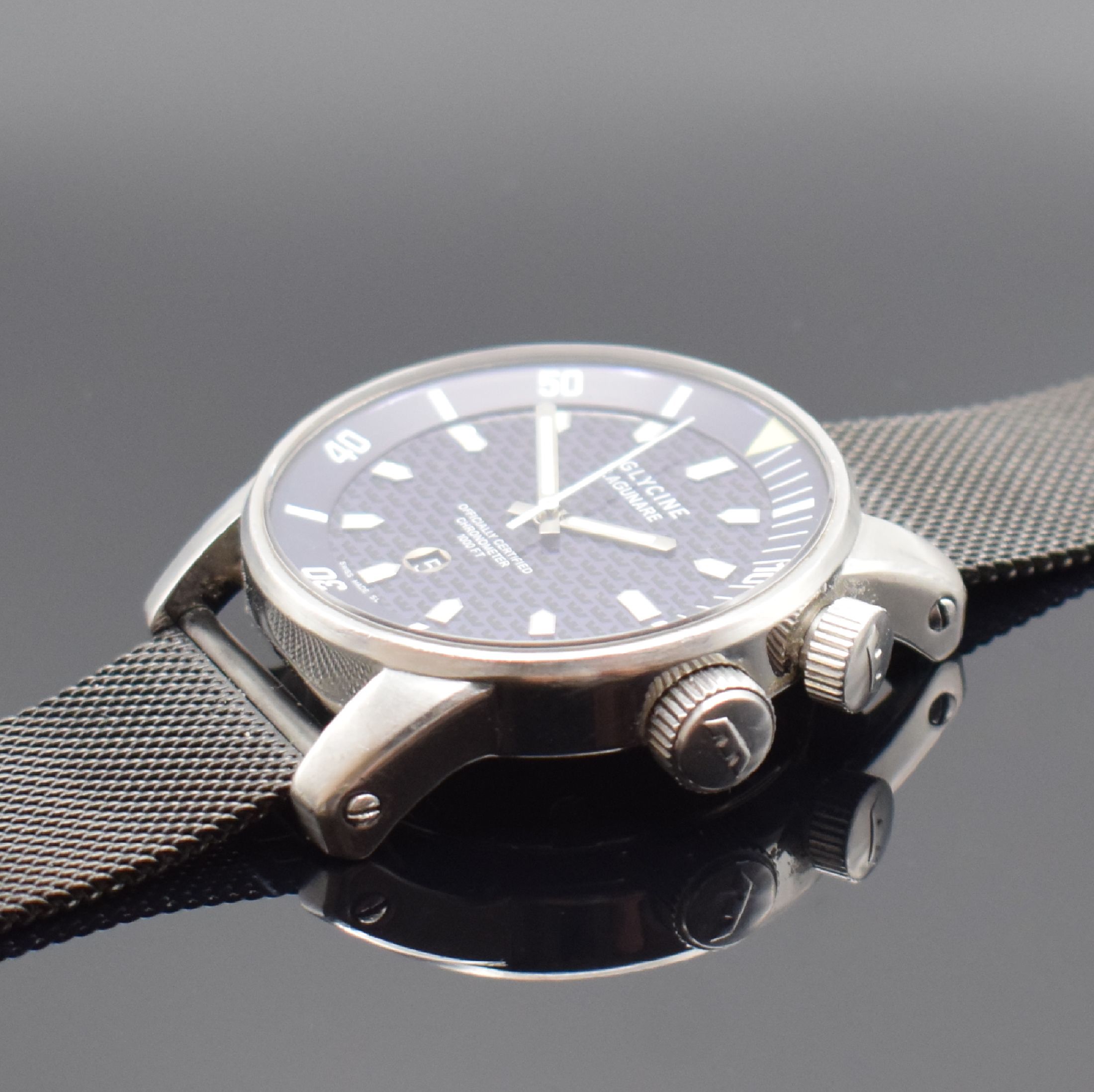 Detail b: GLYCINE Herrenarmbanduhr Modell Lagunare LCC 1000 Referenz 3844, Automatik, Chronometer in Edelstahl inkl. neutr. Band, Boden & Kronen verschr., ab ...