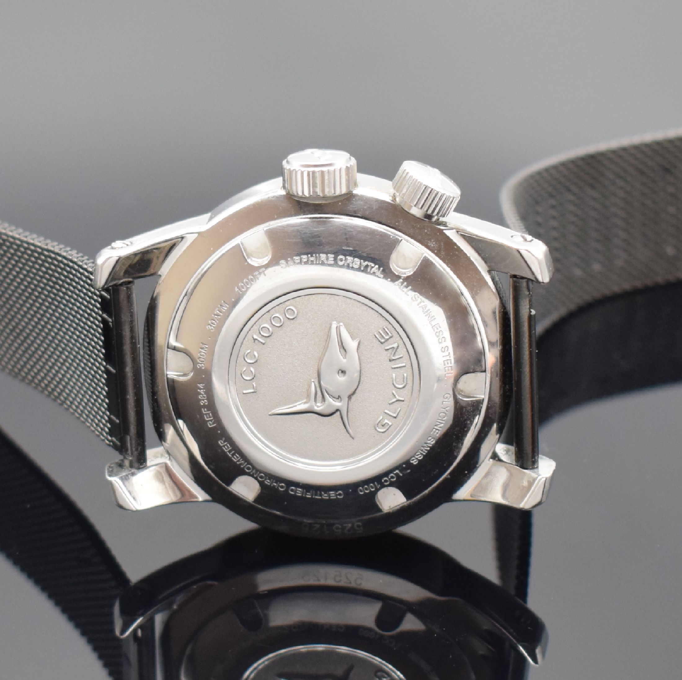 Detail c: GLYCINE Herrenarmbanduhr Modell Lagunare LCC 1000 Referenz 3844, Automatik, Chronometer in Edelstahl inkl. neutr. Band, Boden & Kronen verschr., ab ...
