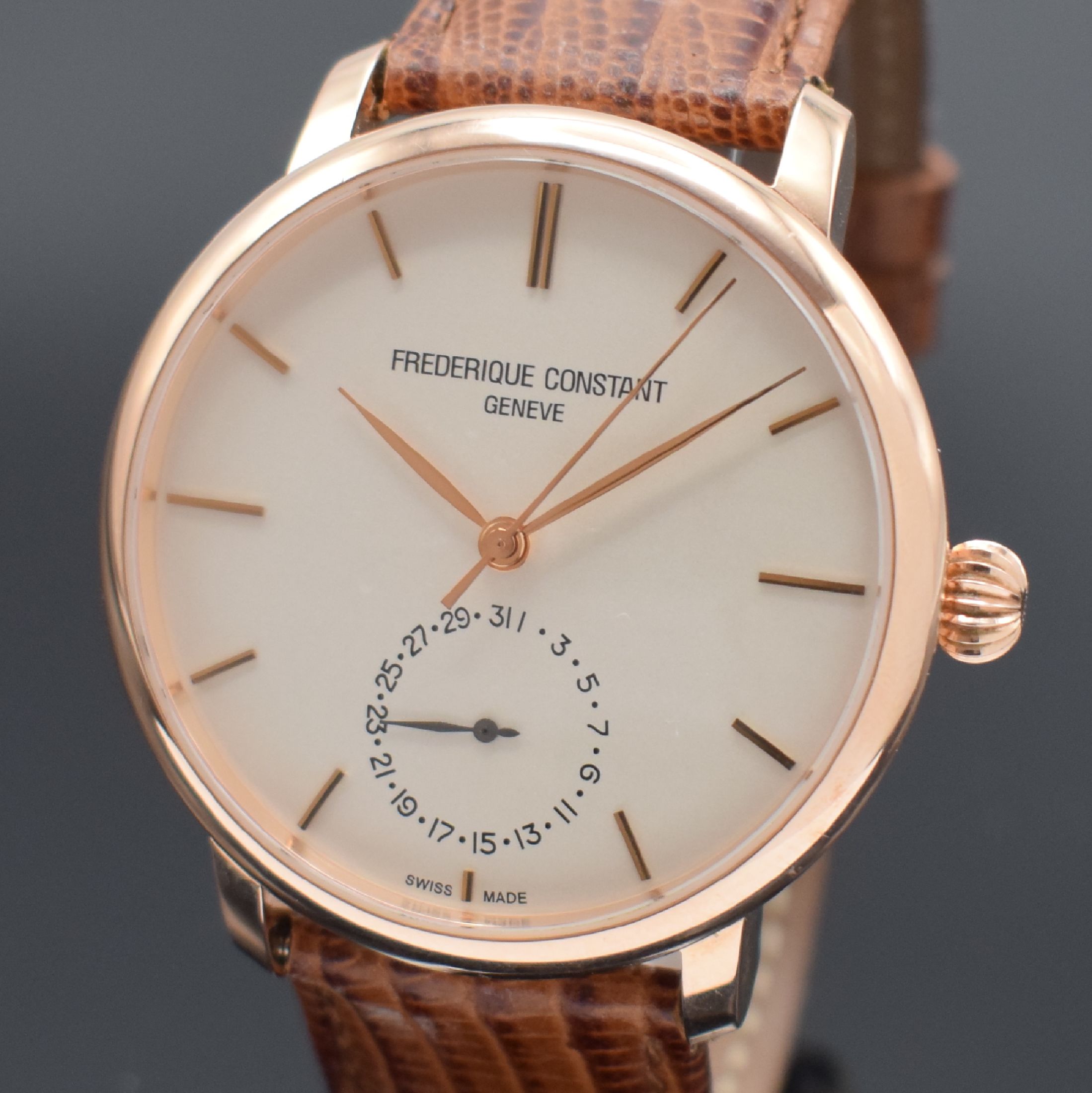 Detail a: FREDERIQUE CONSTANT Manufacture Maxime Herrenarmbanduhr Referenz FC-710X4S4/5/6, Schweiz um 2010, Automatik, beids. vergl., verg. Geh., Boden ...