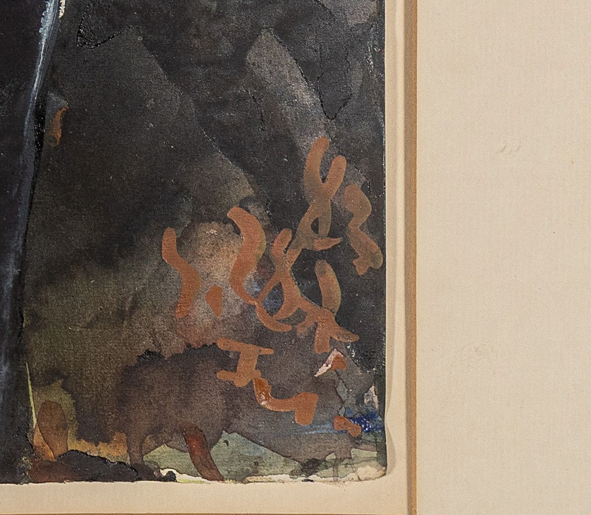 Detail a: Klaus Fußmann, geb. 1938 Velbert, Aquarell auf Papier, seltenes Selbstporträt im Spiegel, monogr. und dat. (19)83, ca. 29 x 40 cm, Rahmen ca. 54 x ...