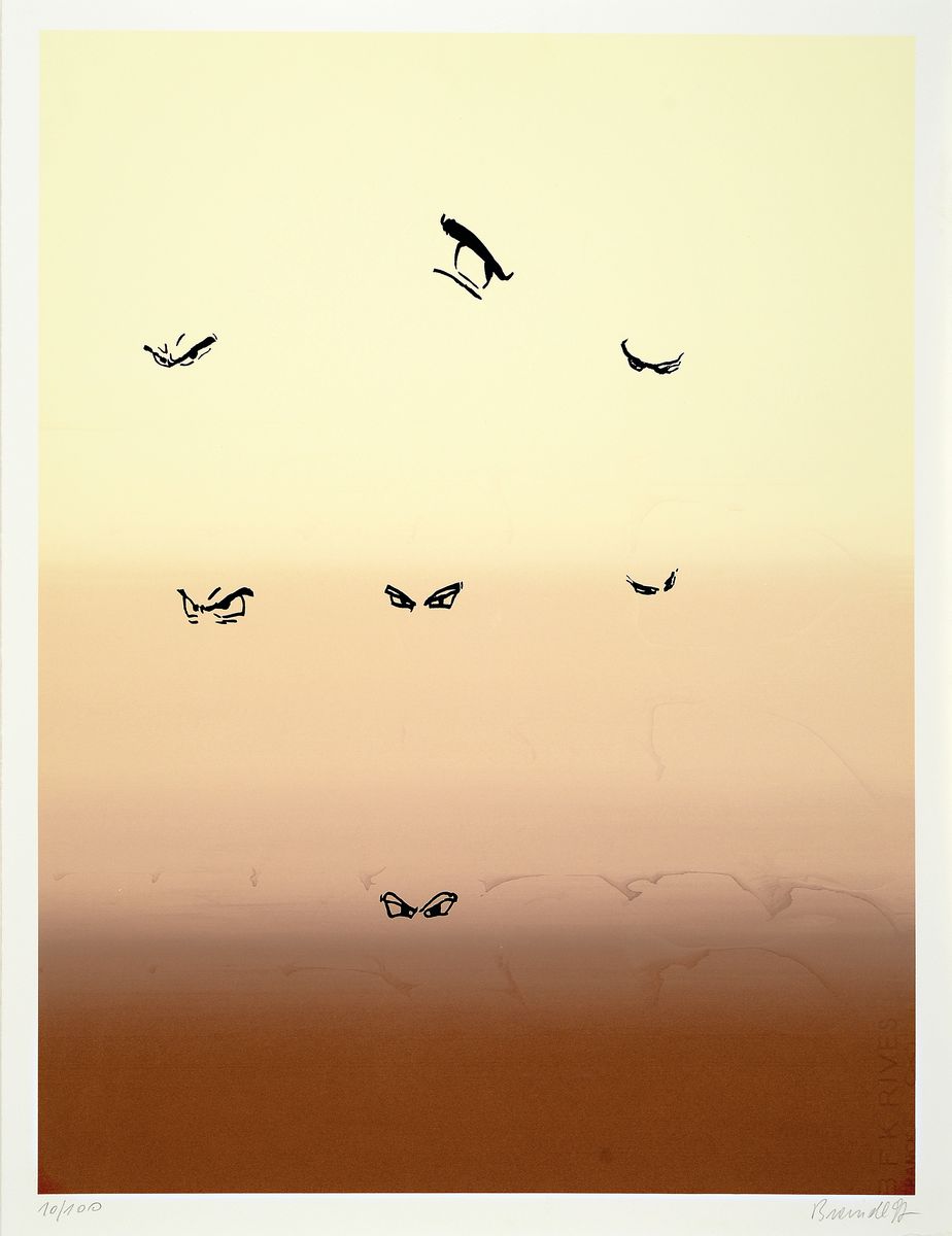 Herbert Brandl, geb. 1959, Farbsiebdruck, "Die Pflicht des Einsamen", handsigniert, num. 10/100, dat. (19)97, ca. 65 x 50 cm, Herbert ...