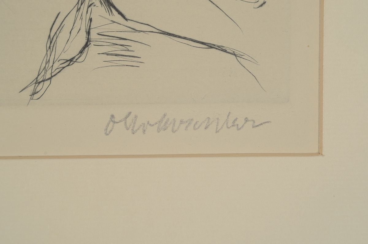 Detail a: Oskar Kokoschka, 1886 - 1980, Kaltnadelradierung auf handgeschöpftem Auvergne-Bütten, Titel: Penthesilea zerfleischt den gefallenen Achill ( aus ...