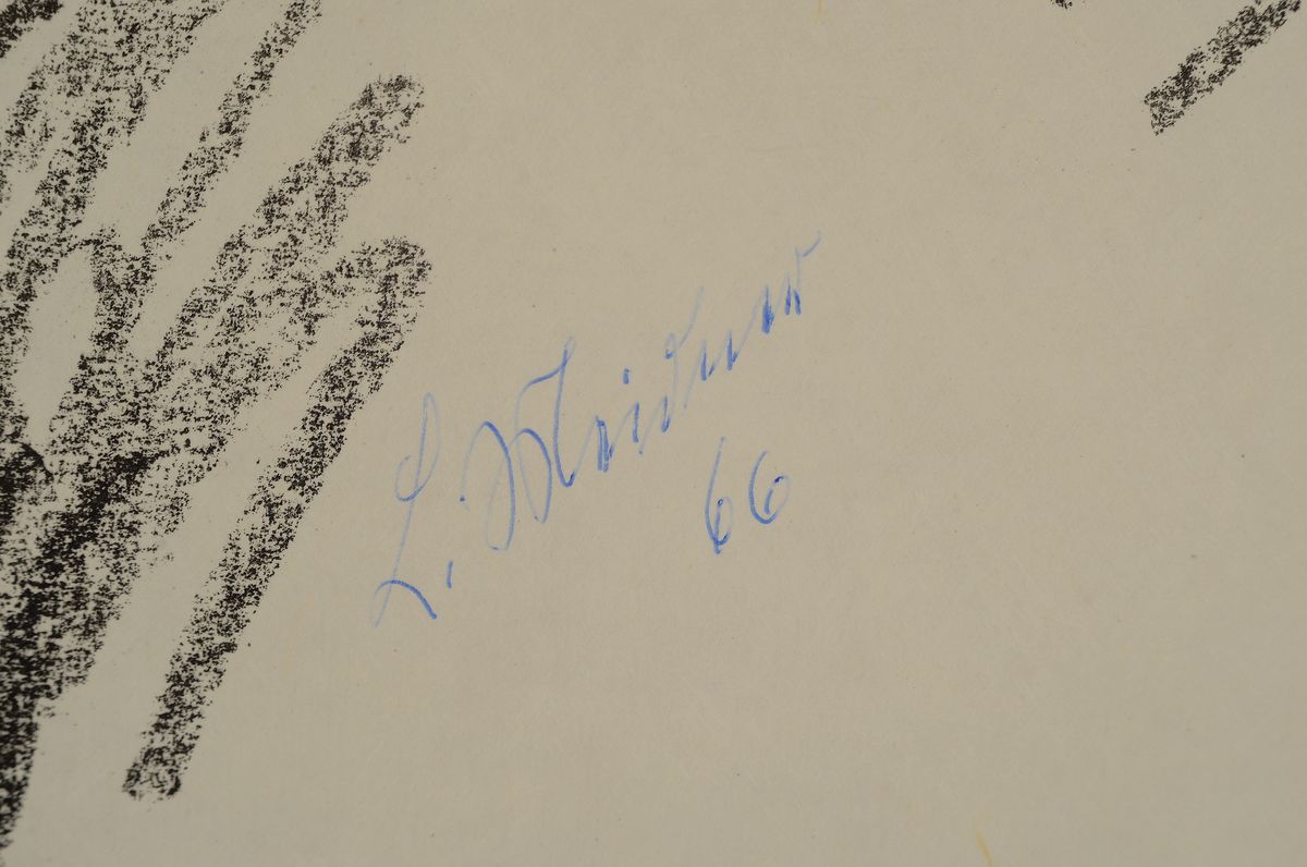 Detail a: Ludwig Meidner, 1884 - 1966 Lithographie auf Japon nacré-Papier, Selbstbildnis, handsigniert, num. 9/35, aus 1965, Blattgr. ca. 76 x 53 cm