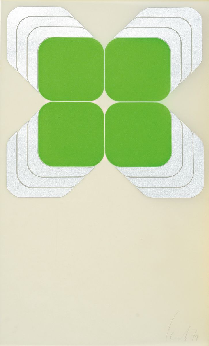Thomas Lenk, 1933 - 2014 Farbsiebdruck auf Transparentpapier mit der original Begleitbroschüre zum Werk, re. u. handsigniert und dat. (19)70, ...