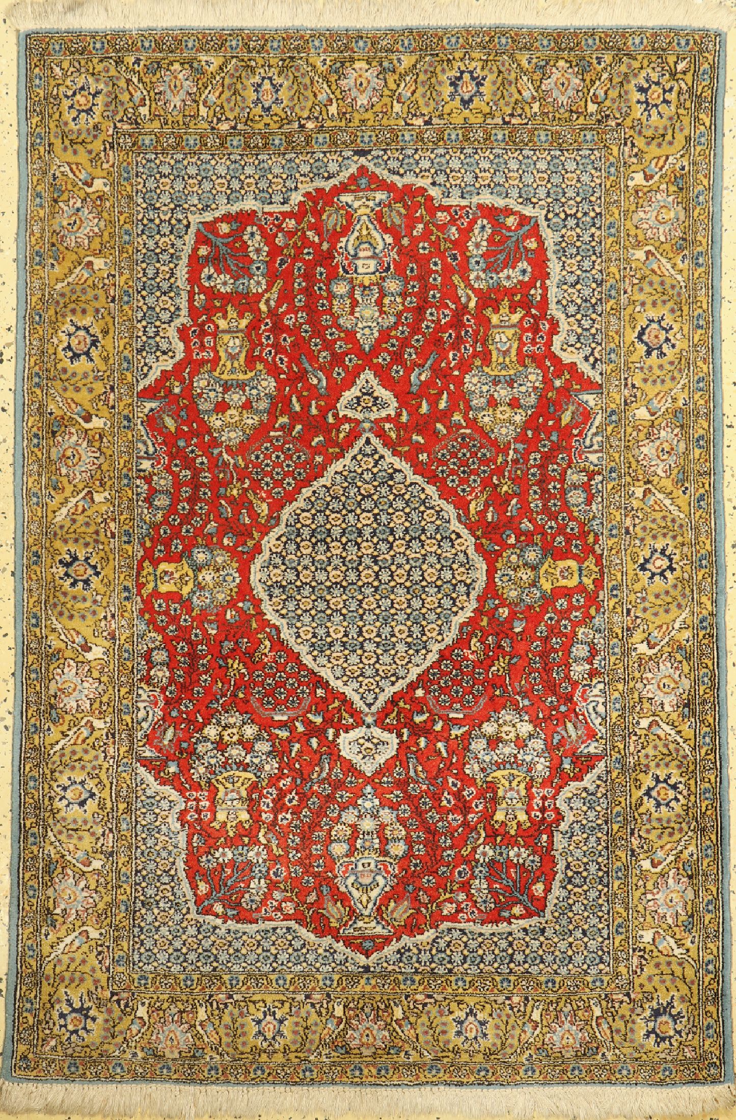 Ghom alt, Persien, ca. 60 Jahre, Wolle auf Baumwolle, ca. 157 x 108 cm, EHZ: 2, leichter Mottenfraß am Rand