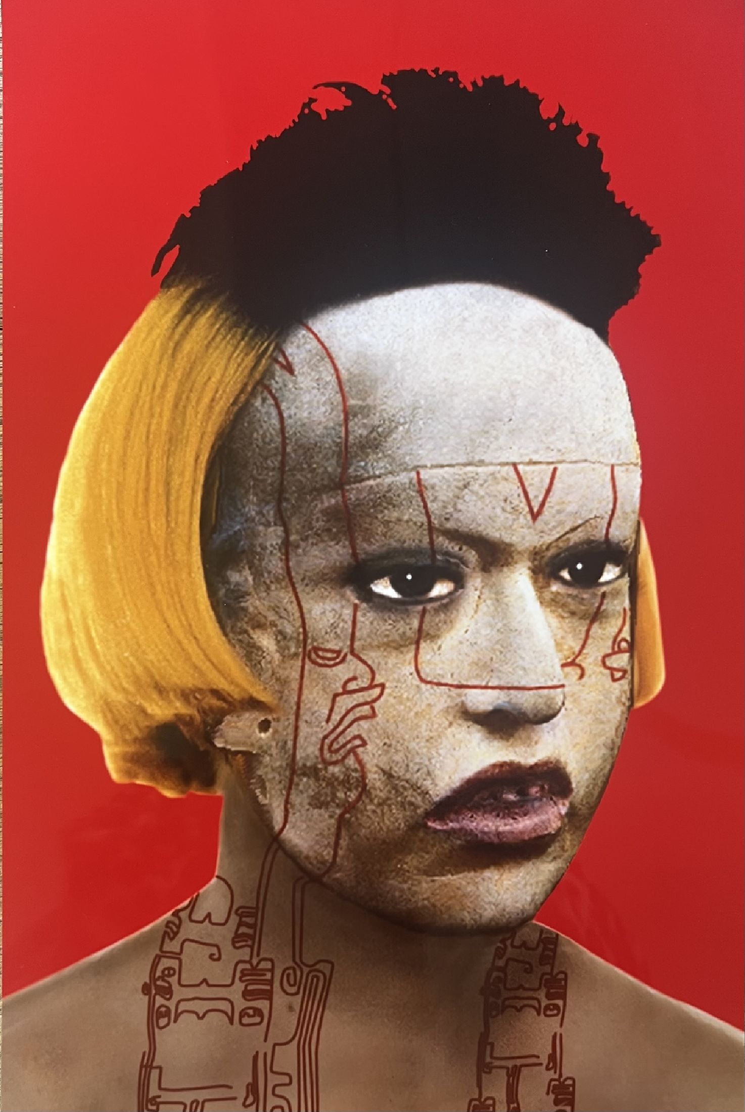 Detail f: Orlan, geb. 1947 6 Fotografien, Cibachrome-Abzug auf dickem PE-Papier, rückseitig jeweils handsigniert, Titel: Refiguration, aus 1997, Blattgr. je ...