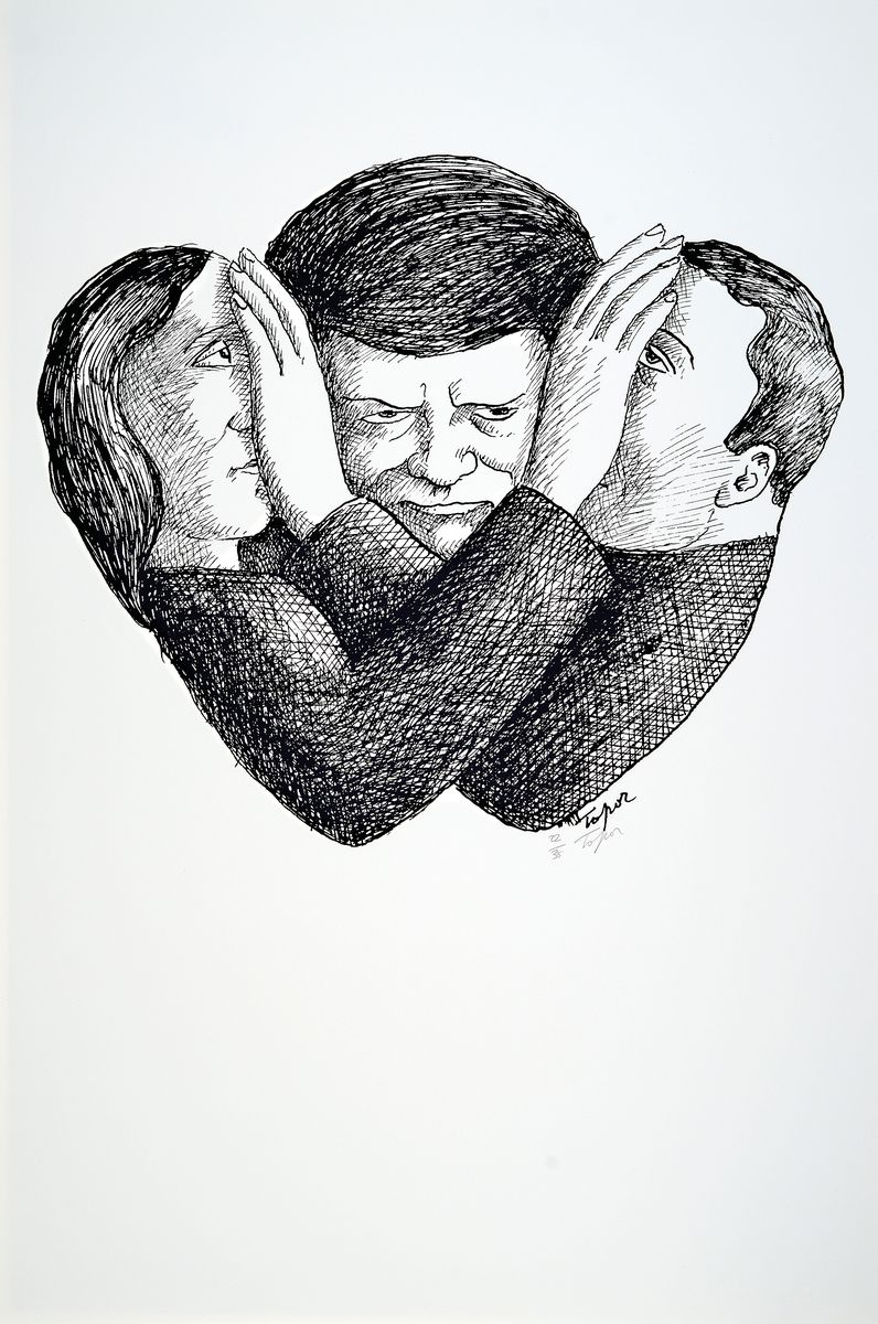 Roland Topor, 1940 Düsseldorf, Offset, handsigniert, aus 1994, num. 22/35, 84 x 59.5 cm