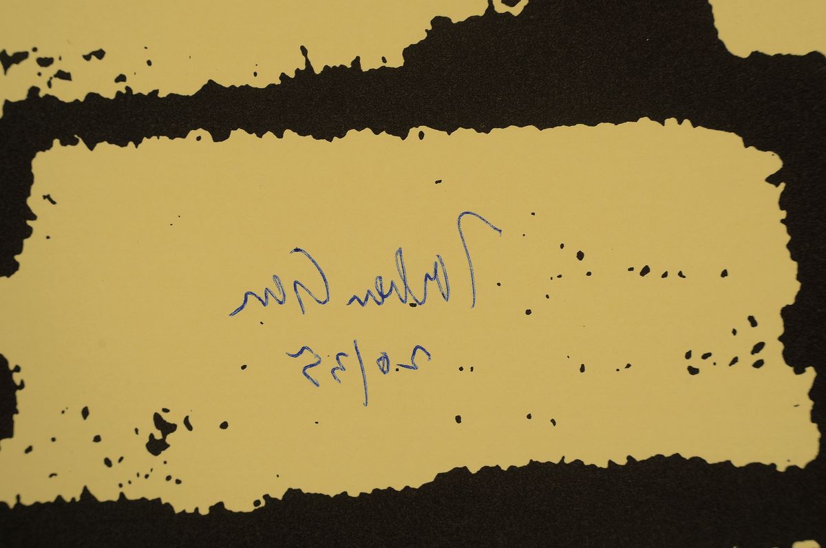 Detail a: Jochen Gerz, geb. 1940 in Berlin, Siebdruck auf festem Karton, handsigniert, num.20/35, aus 1995, 84 x 59.5 cm, Jochen Gerz ist ein Konzeptkünstler, ...