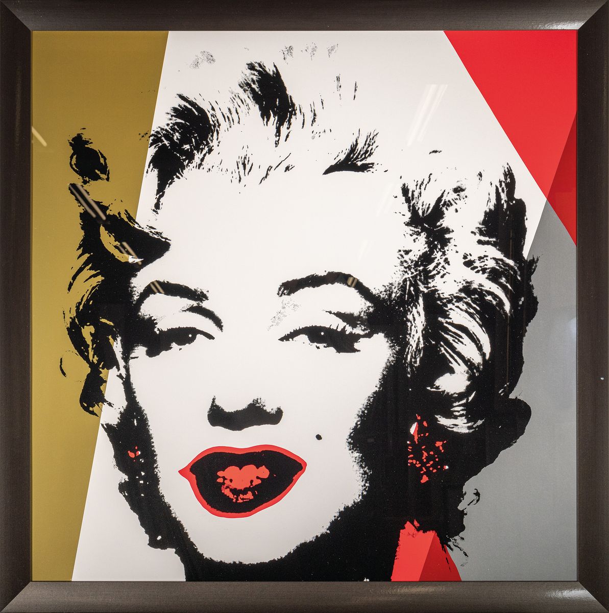 Detail k: Andy Warhol nach, Hrsg. Sunday B. Morning, Siebdruck auf festem Karton, "Marilyn Monroe",rückseitig mit Stempel des Hrsg. und dem Zusatz: ...