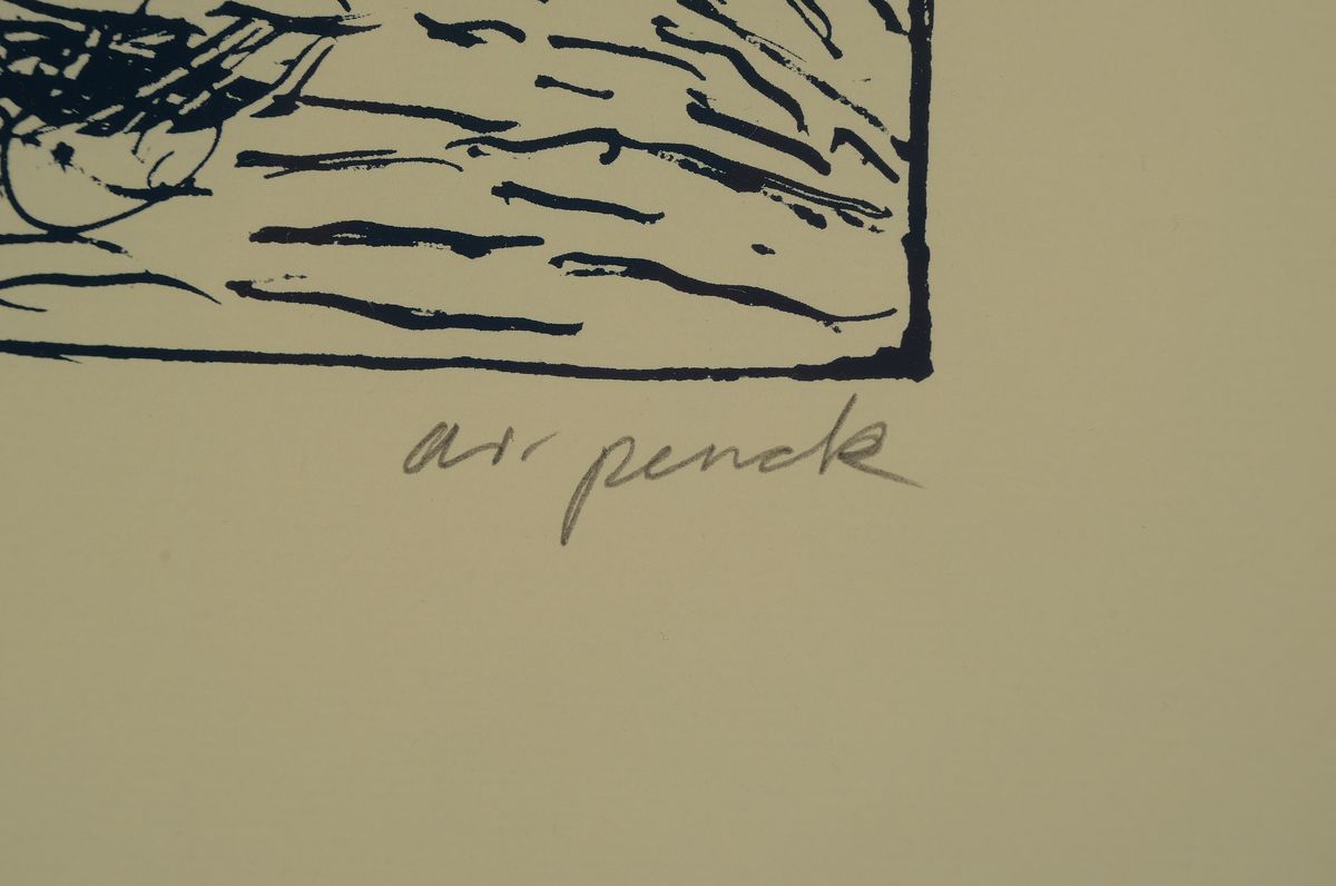 Detail a: A.R. Penck, 1939 - 2017, Siebdruck auf Papier, handsigniert und bezeichnet "e.a."(Künstlerexemplar), aus einer Auflage von 99 Exp., aus ...