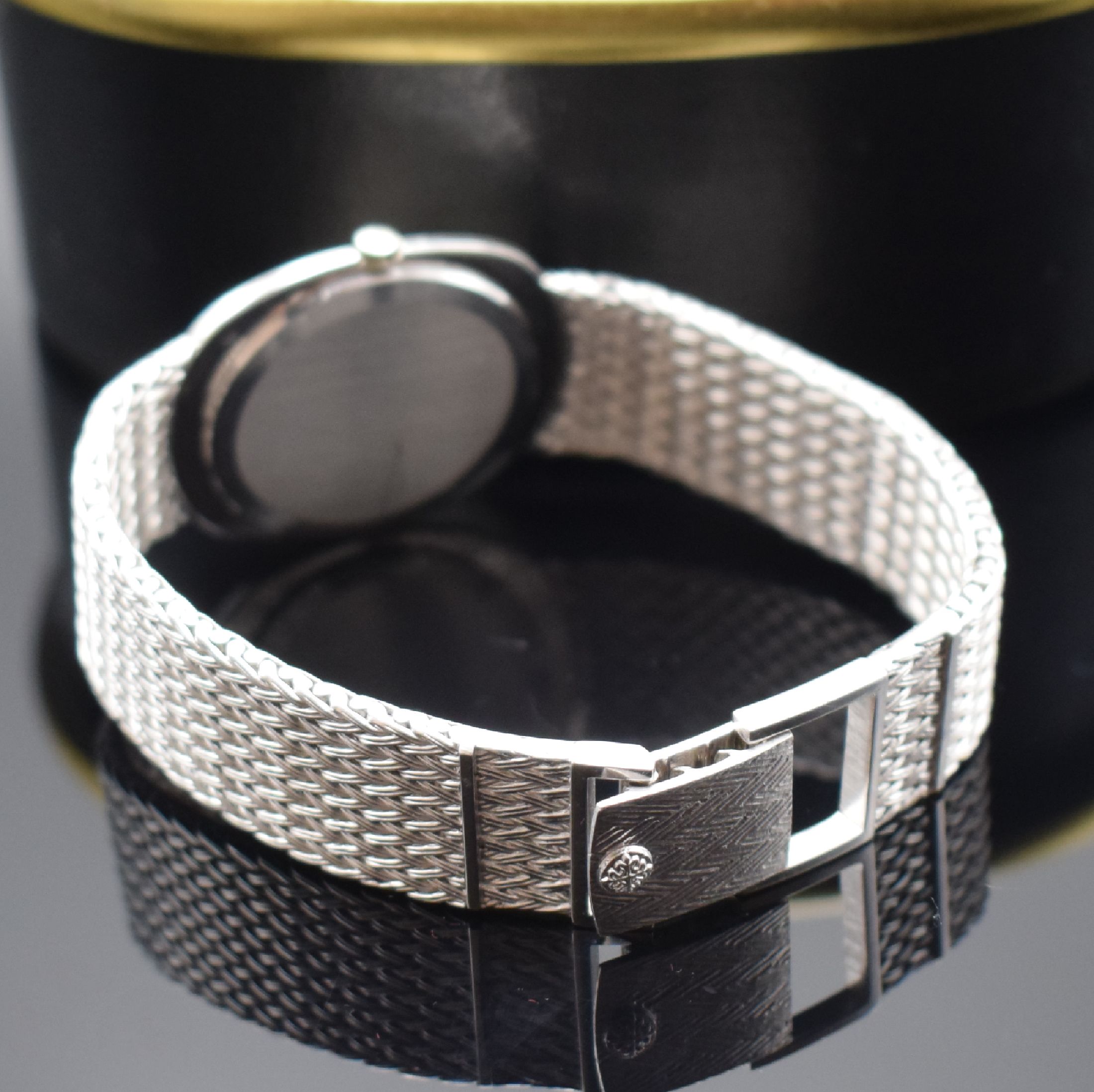 Detail b: PATEK PHILIPPE feine Herrenarmbanduhr Ellipse d´Or Referenz 3589/1, Automatik, Schweiz um 1970, 3-teil. WG 750/000 Geh. inkl. verlängerten orig. ...