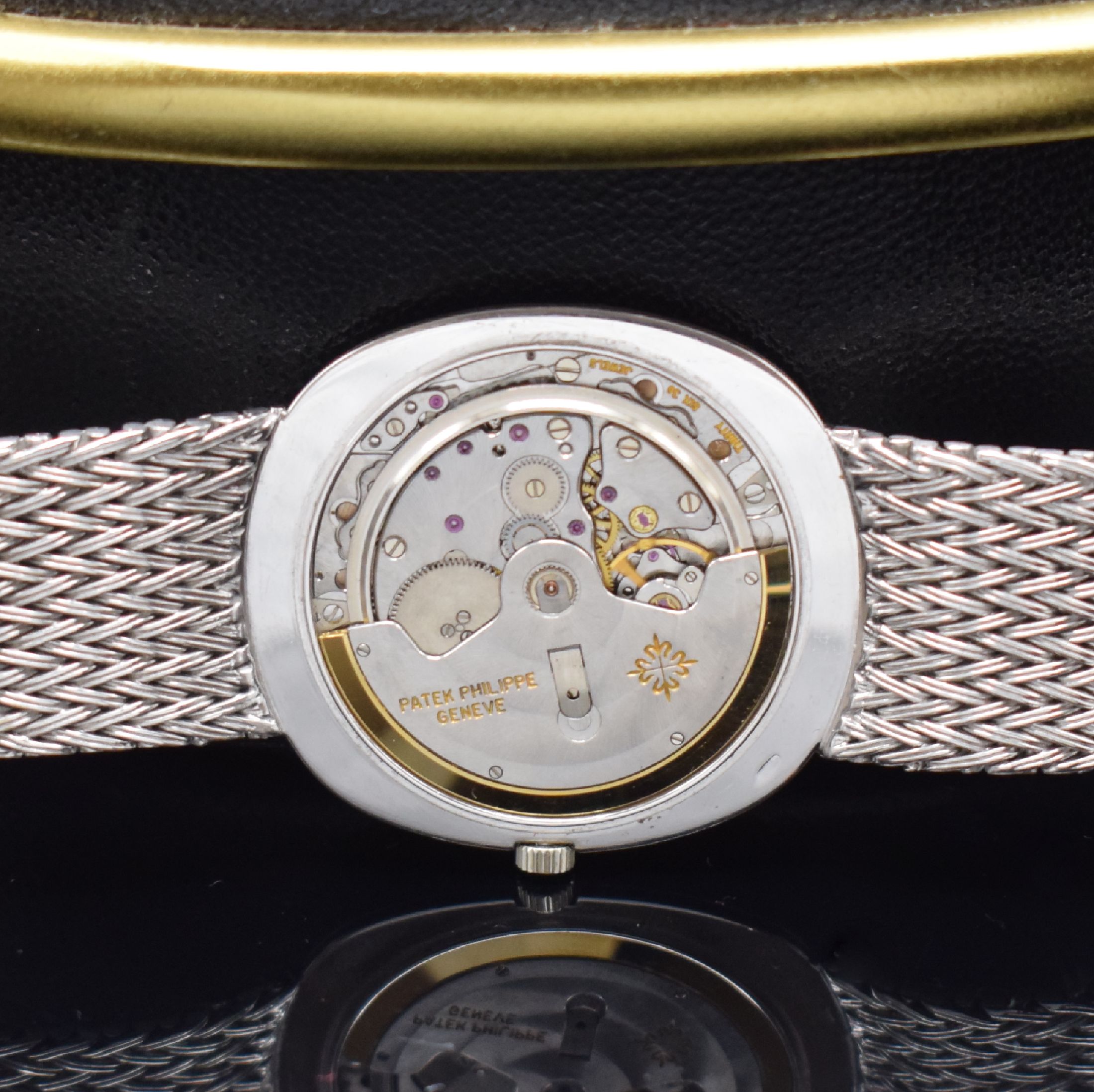 Detail g: PATEK PHILIPPE feine Herrenarmbanduhr Ellipse d´Or Referenz 3589/1, Automatik, Schweiz um 1970, 3-teil. WG 750/000 Geh. inkl. verlängerten orig. ...