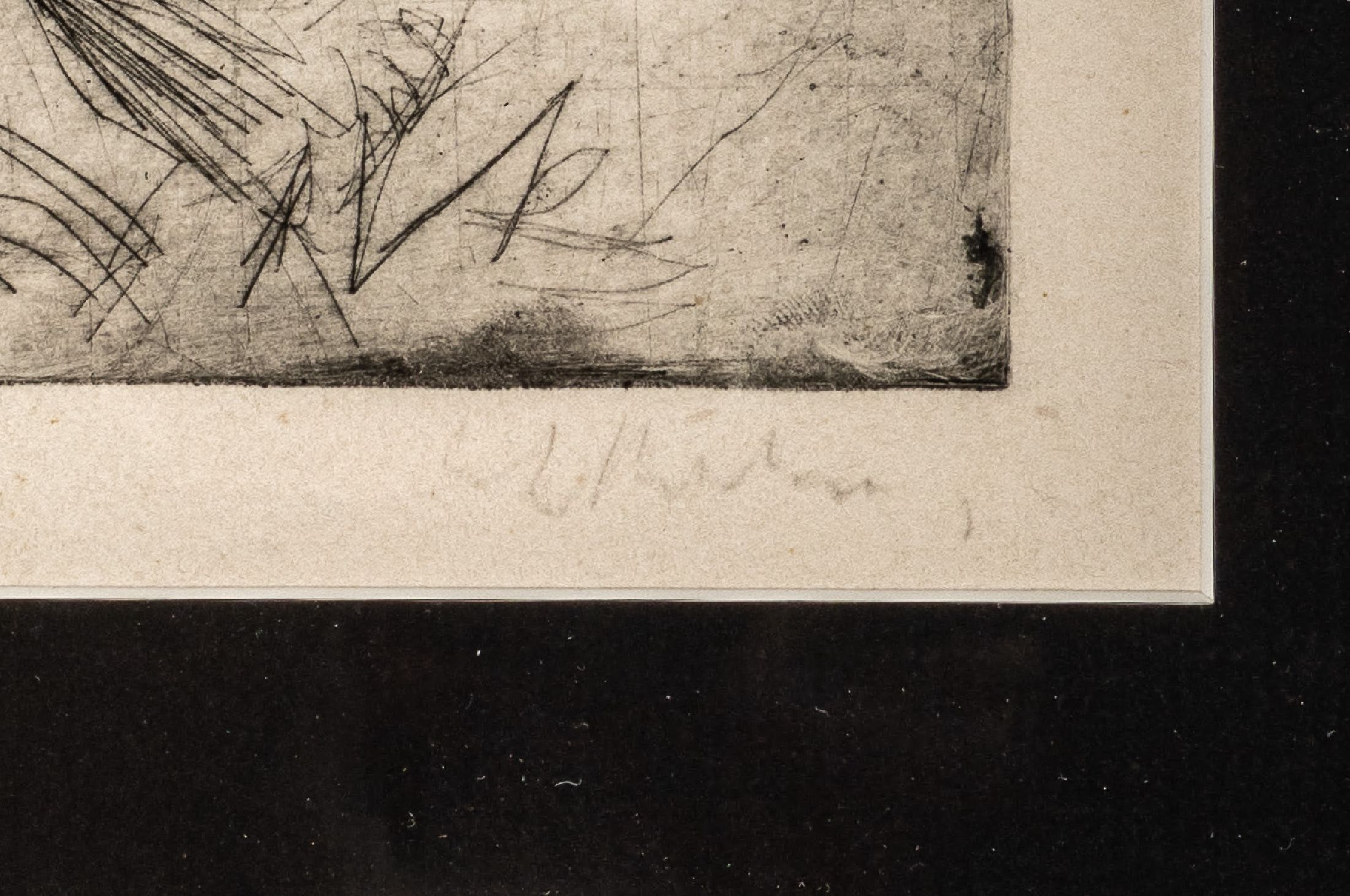 Detail a: Ernst Ludwig Kirchner, 1880 - 1938, Kaltnadelradierung auf Velin, re.u . handsigniert und zusätzlich mit dem Vermerk Eigendruck unten links ...