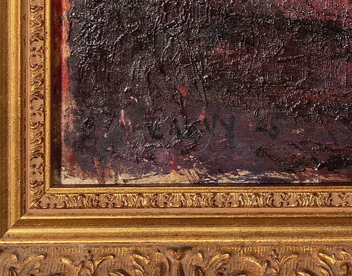Detail c: Emmanuel Levy, 1900 Manchester - 1986, Masken und Handschuh vor dem Fenster, Öl/Lwd, li. u. signiert und dat. 48, ca. 51 x 64 cm