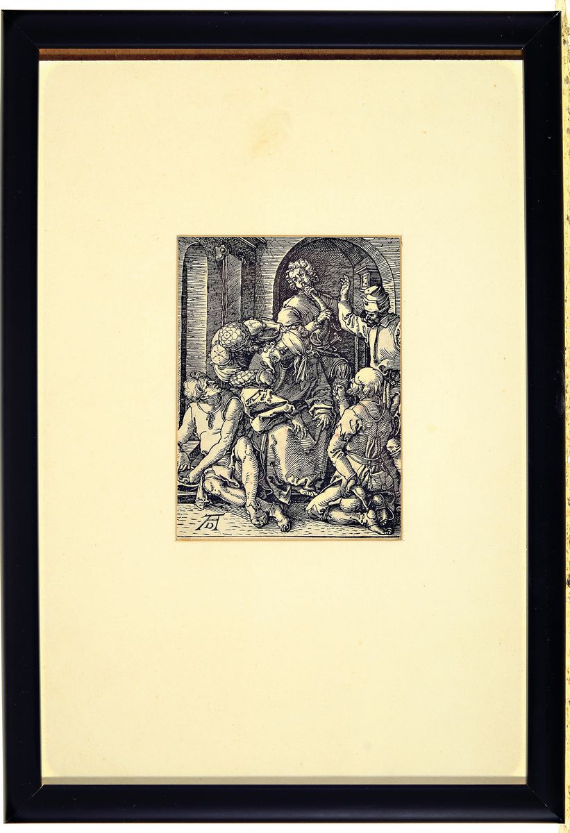 Detail k: Albrecht Dürer, 1471-1528, Holzstich "Die Verspottung Christi" (um 1509), hier ein Abzug des 19.Jh., Blatt 15 aus der Folge der Kleinen ...