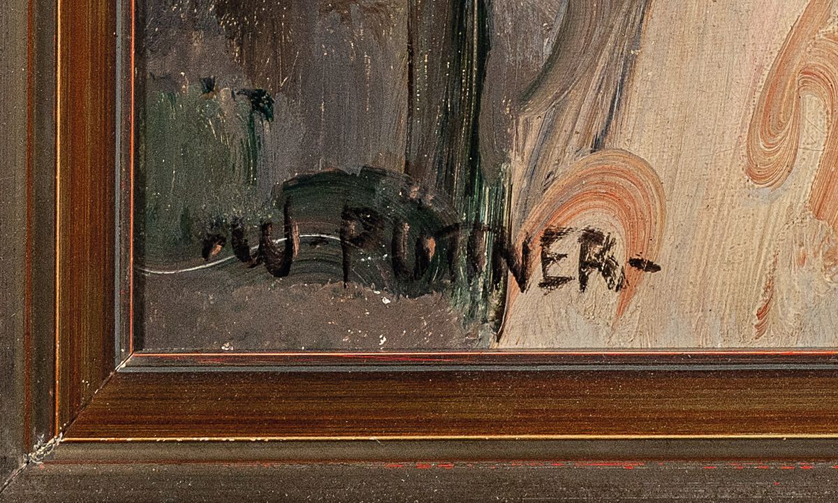 Detail a: Walther Püttner, 1872 Leipzig - 1953 Bad Aibling, Studium an der Akademie München, Mädchenbildnis, Dreiviertelprofil, links untensigniert, ...
