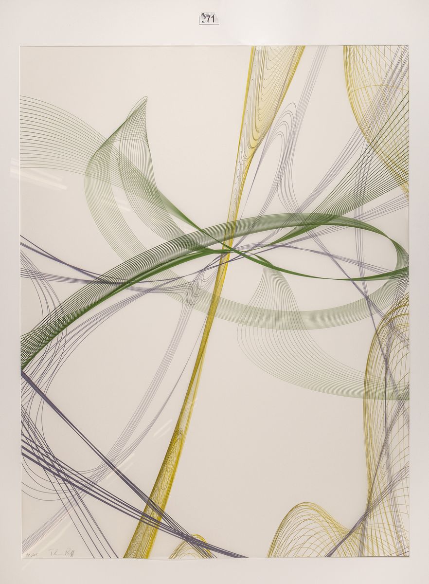 Thomas Ruff, geb. 1958, Ditone Printauf transparenter Polyester-Folie,handsigniert und num.11/15, aus 2014, Blattgr.100 x 80 cm, unter Glas Rahmen ...