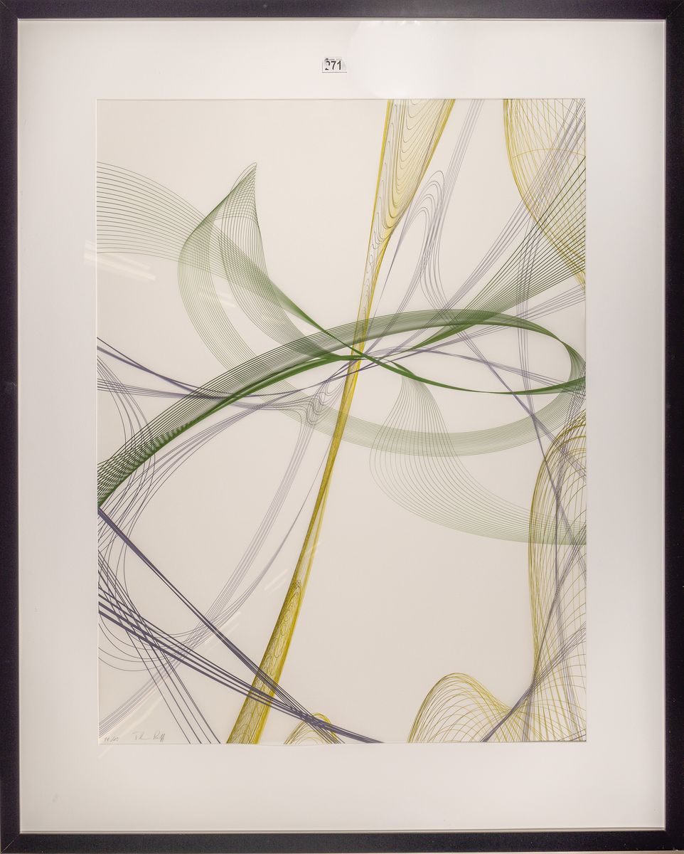 Detail k: Thomas Ruff, geb. 1958, Ditone Printauf transparenter Polyester-Folie,handsigniert und num.11/15, aus 2014, Blattgr.100 x 80 cm, unter Glas Rahmen ...