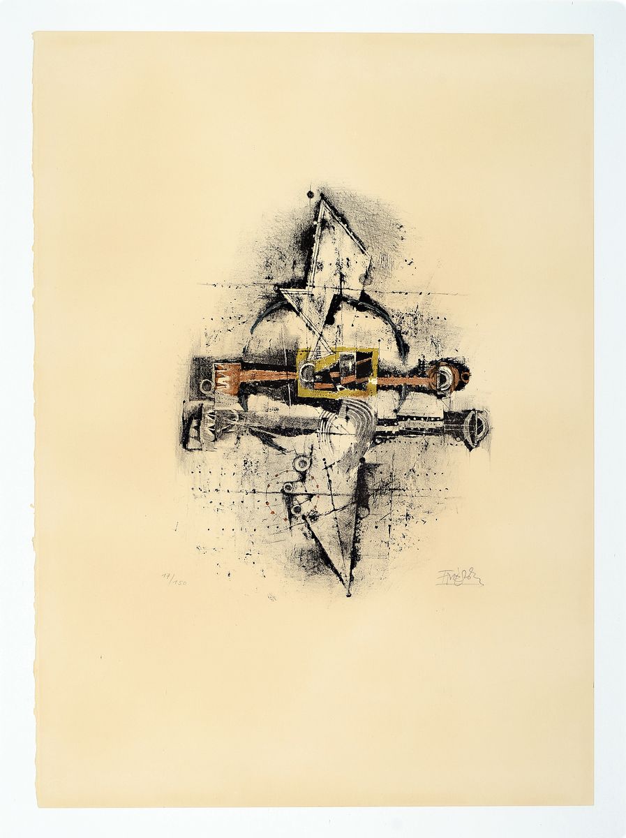 Johnny Friedländer, 1912 Pleß-1992 Paris, Studium an der Akademie Breslau, Lithographie,ohne Titel (1963), Ed. 17/150, signiert, Blatt72x52 cm, ...