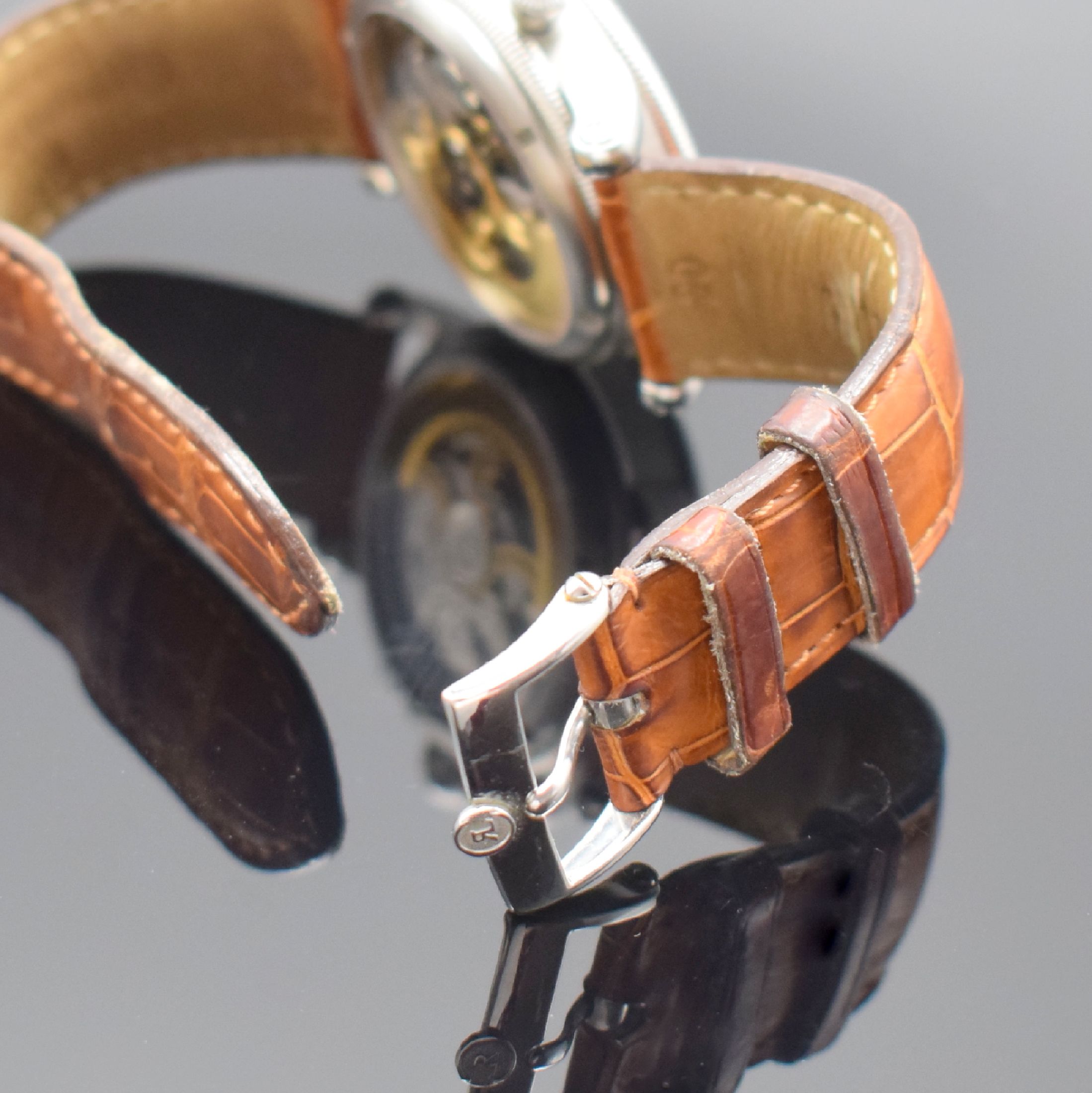 Detail b: CHRONOSWISS Armbandchronograph Kairos Referenz CH 7523 K, Automatik, Schweiz um 2005, Edelstahlgeh. inkl. orig. Lederband m. orig. Dornschl., beids. ...