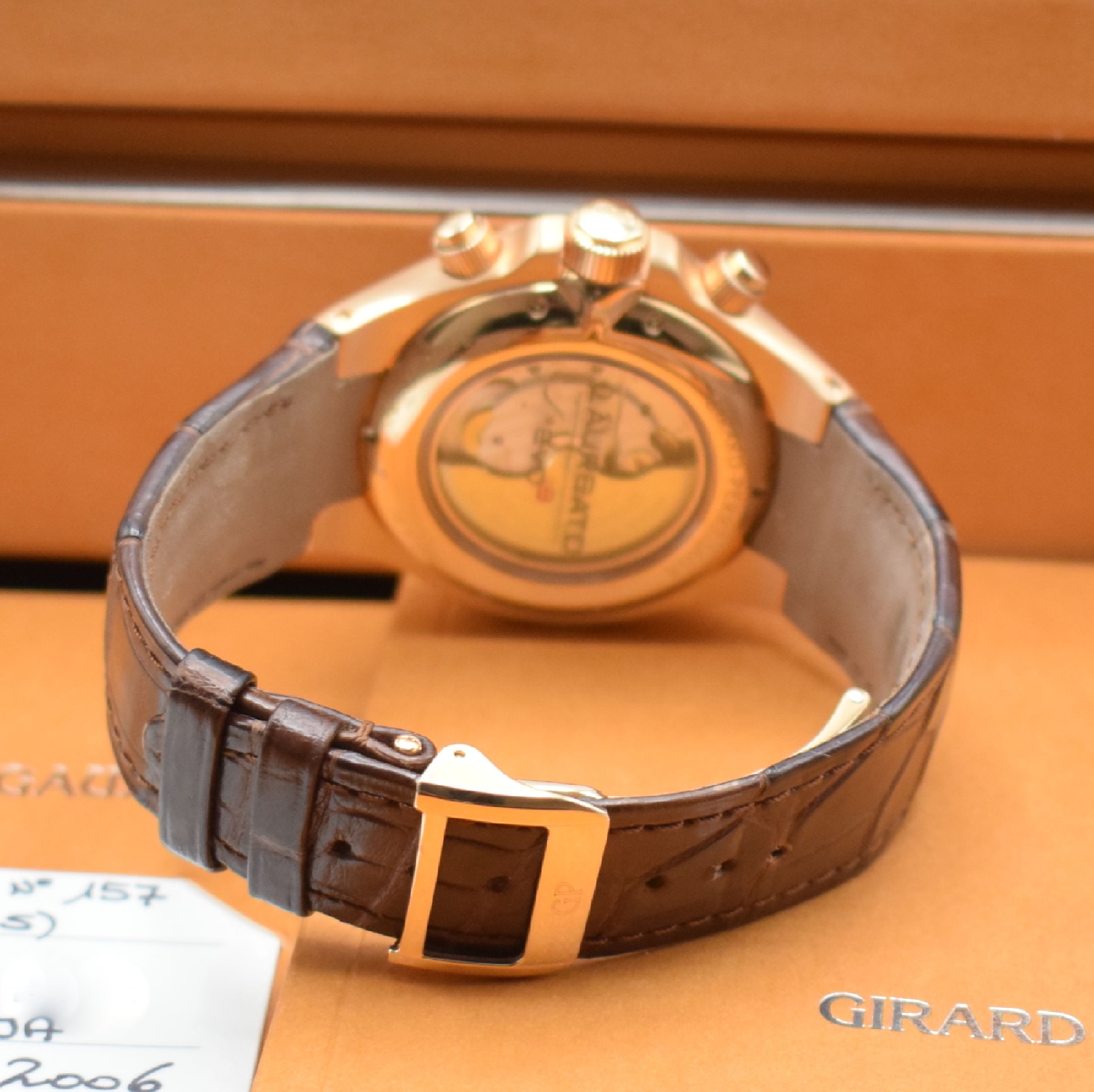 Detail b: GIRARD PERREGAUX Armbandchronograph Laureato EVO 3 in Roségold 750/000 Referenz 80180, Automatik, 3-teil. Geh. inkl. orig. Lederband m. orig. ...
