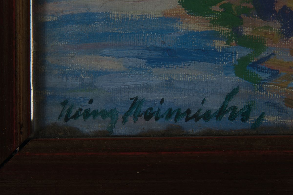 Detail a: Heinz Heinrichs, 1886 Aachen-1957, Studium an der Akademie Düsseldorf, in Berlin und Paris, war ansässig in Aachen, hier: Blick auf Burg Vischering ...