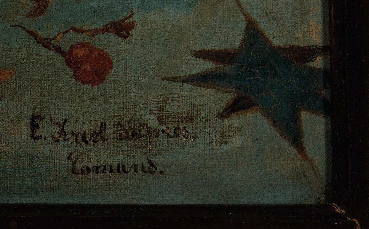 Detail a: Eugene Kriel, geb. 1878, Kinder vor einem reich gedeckten Buffet, Öl/Lwd, rechts unten signiert: E. Kriel d'apres Comund, ca. 45x54 cm, R. ca. ...