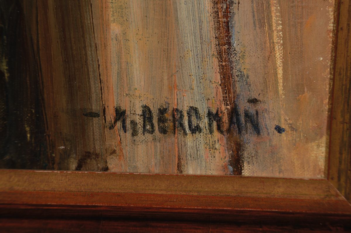 Detail a: Max Bergmann, 1884 Fürstenberg-1955 Haimhausen, Pferdekopf, Öl/Lwd, doubliert, rechts unten signiert, ca. 65x62cm, R. ca. 79x76cm