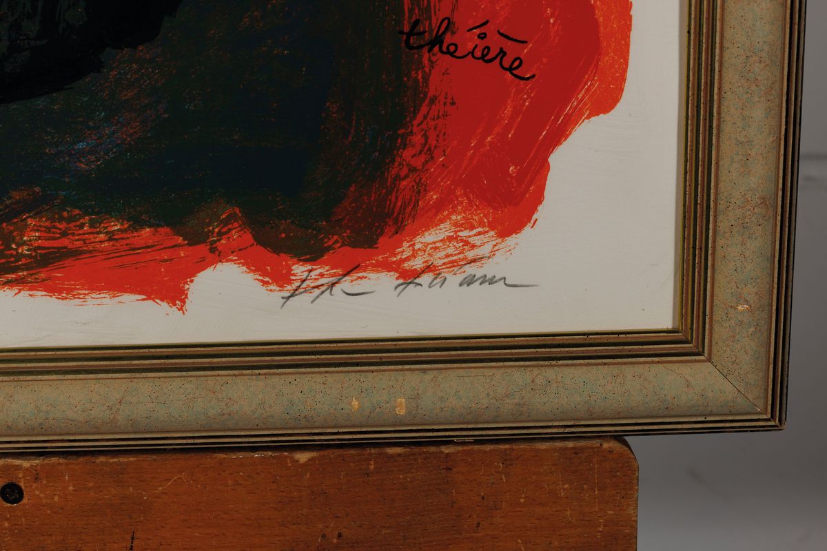 Detail a: Théo Tobiasse, 1927 Tel Aviv-2012 Cagnes-sur- Mer, Bucolique a la théière, Farblithographie, handsigniert und num. 191/ 310, ca. 88x55cm, u.Gl., ...