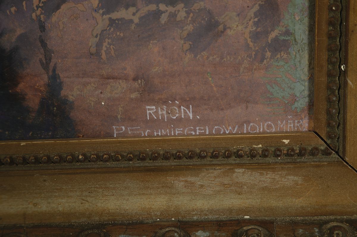 Detail a: Pedro Ernst Schmiegelow, 1863 Hamburg - 1943 Fulda, "Rhön", so bez., herbstliche Rhönlandschaft, rechts unten signiert u. datiert 1919, ...