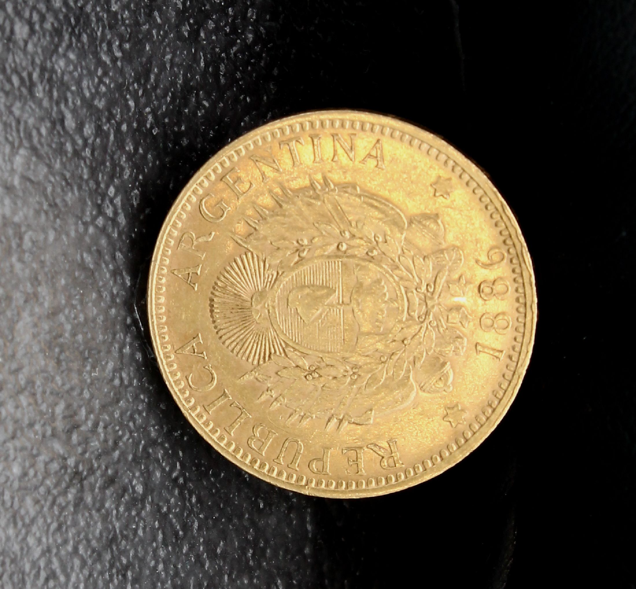 Detail a: Goldmünze 5 Pesos 1886, Argentinien