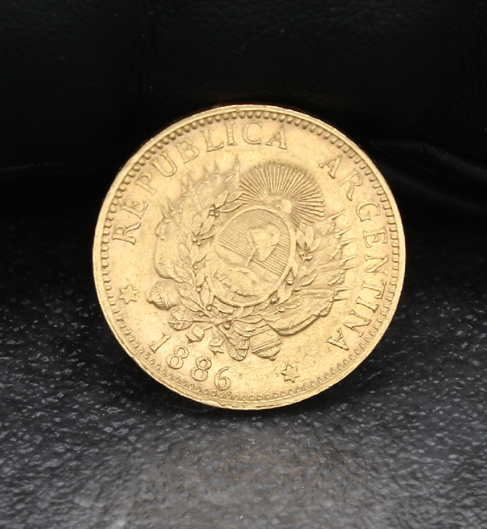 Detail c: Goldmünze 5 Pesos 1886, Argentinien