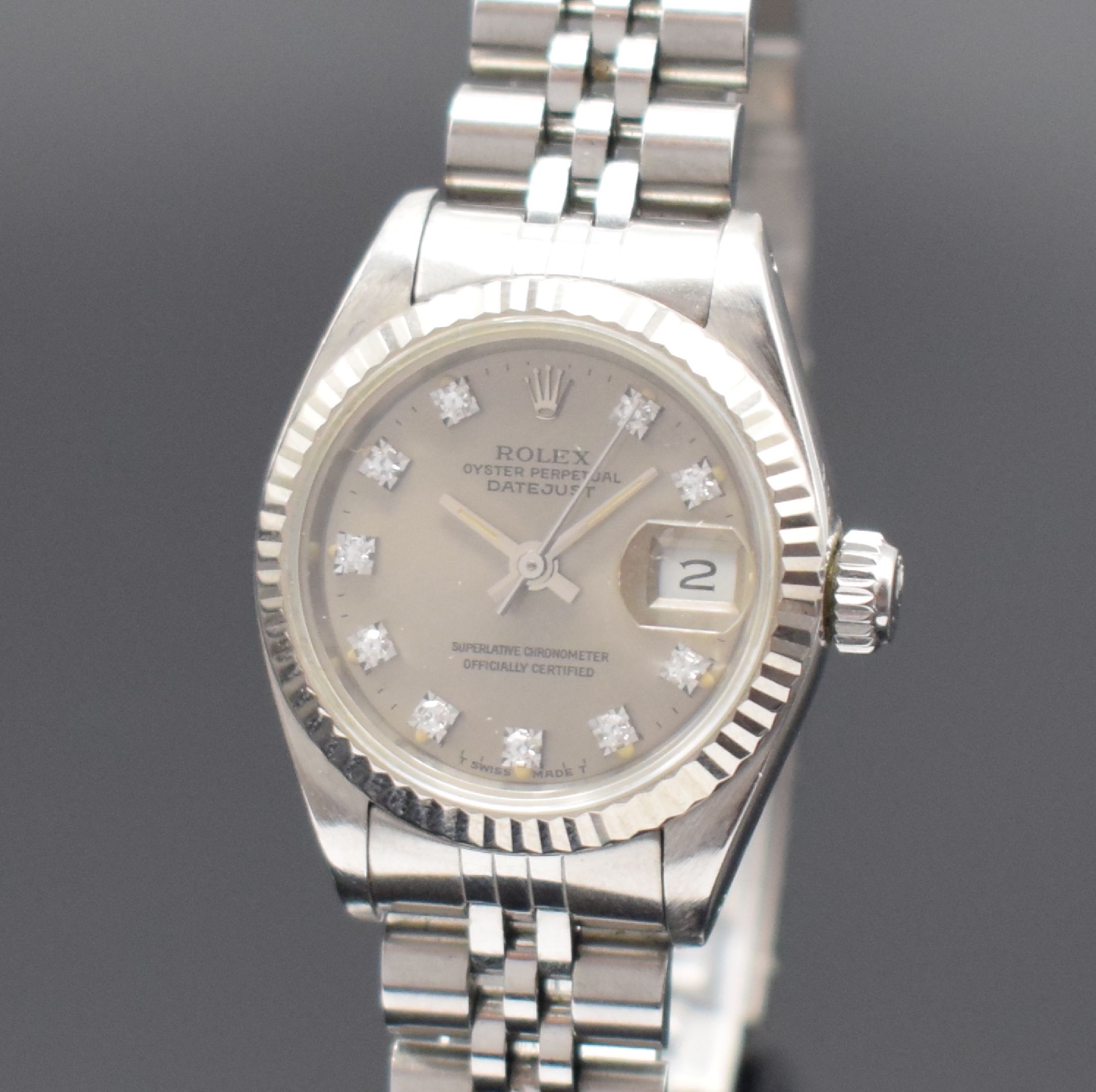 Detail a: ROLEX Damenarmbanduhr Oyster Perpetual Datejust Referenz 69174, Automatik, Chronometer der Superlative in Edelstahl inkl. Jubileeband, geriffelte ...