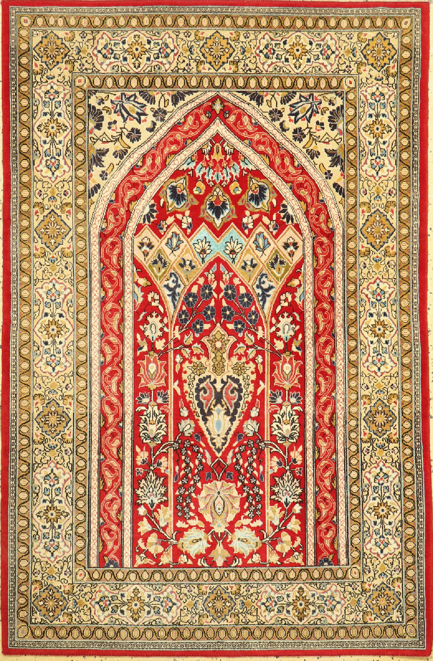 Ghom Kork, Persien, um 1960, Korkwolle auf Baumwolle, ca. 165 x 105 cm, ohne Fransen, EHZ: 1-2