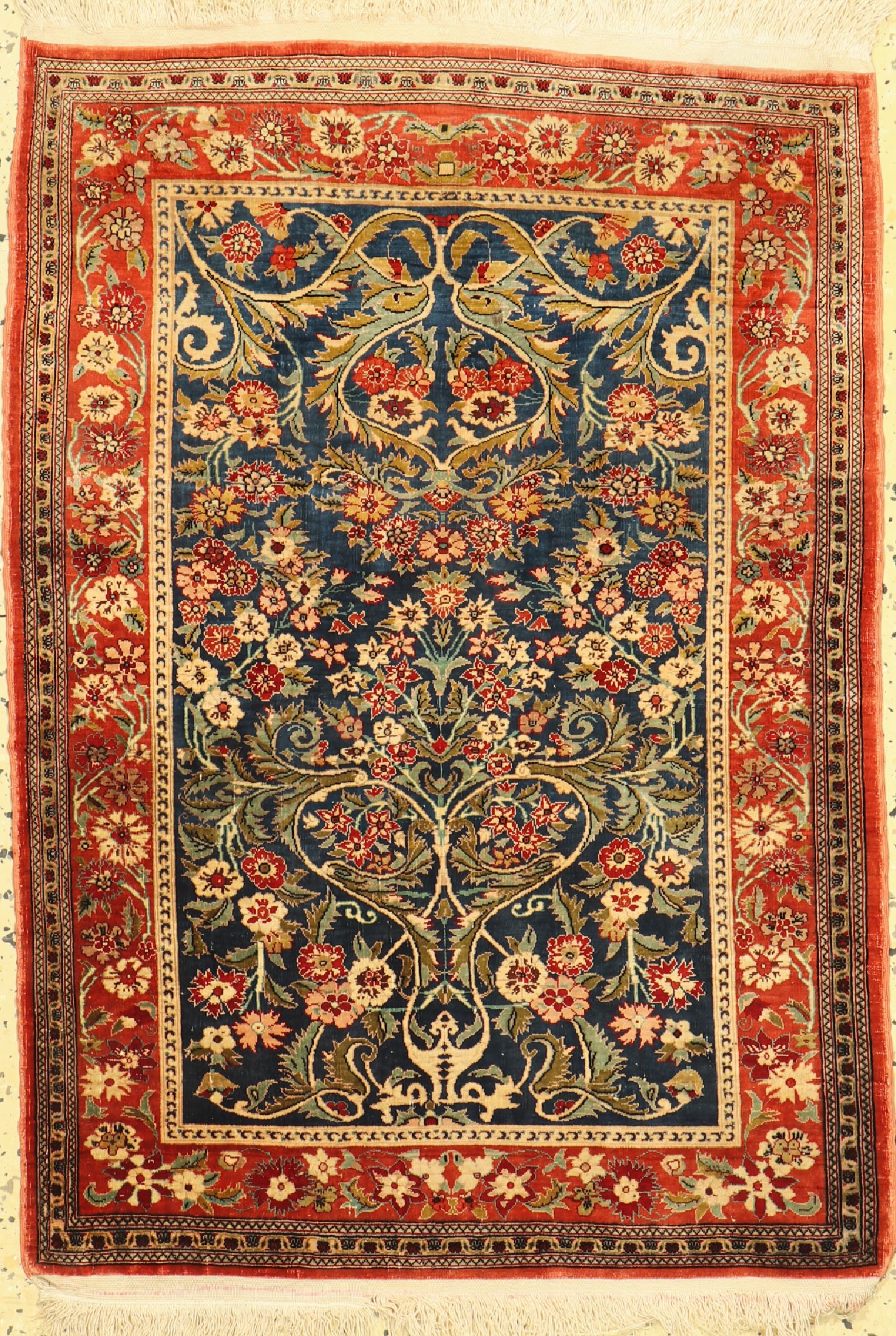 Hereke Seide fein, Türkei, um 1940, reine Naturseide, ca. 94 x 65 cm, EHZ: 2