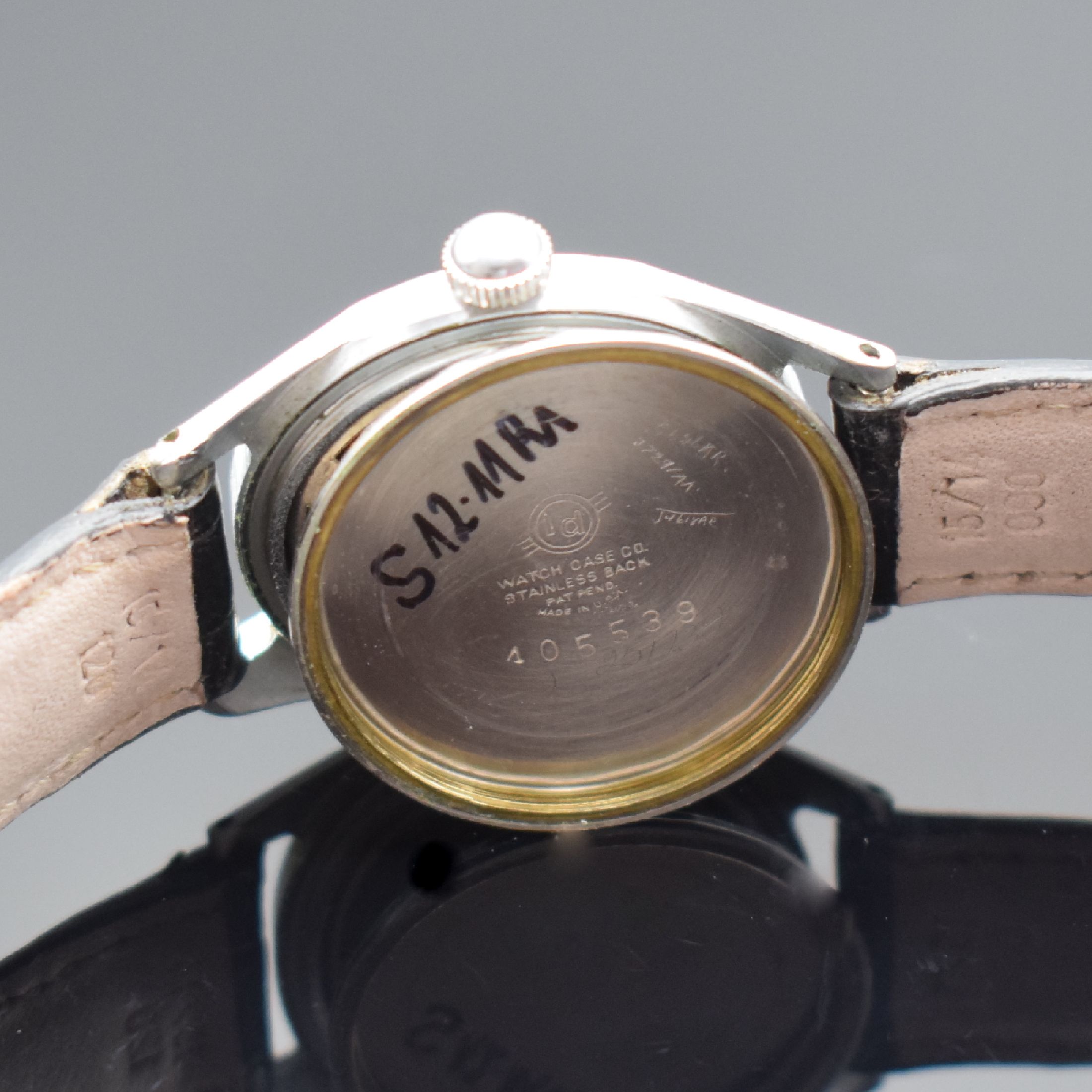 Detail f: ROLEX seltene Herrenarmbanduhr Sky-Rocket, Handaufzug, Schweiz / USA für den nordamerikanischen Markt um 1942, Metall verchromt, Edelstahlboden m. ...