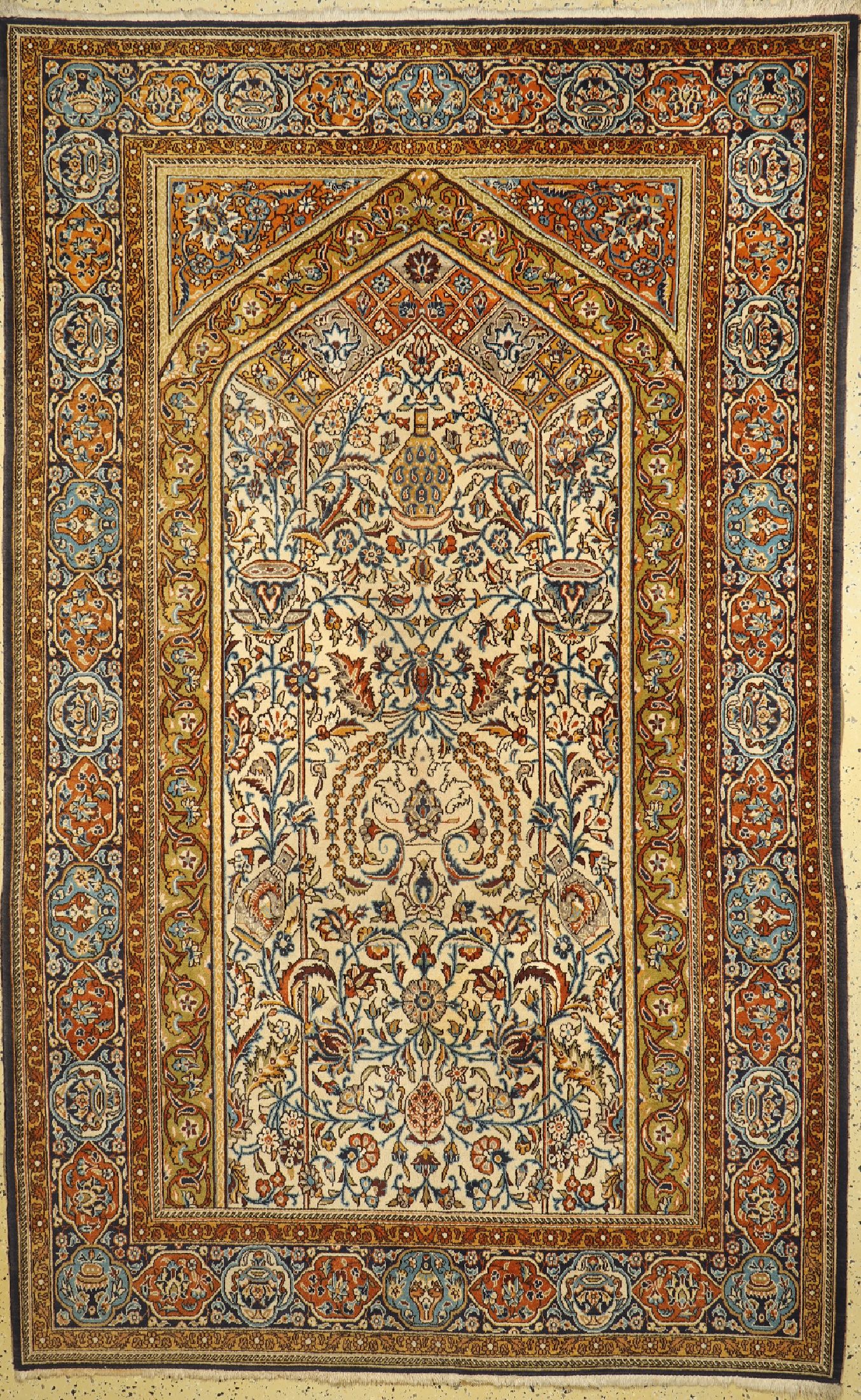 Ghom Kork, Persien, ca. 50 Jahre, Korkwollemit Seide, ca. 268 x 164 cm, EHZ: 1-2(Fleckig)