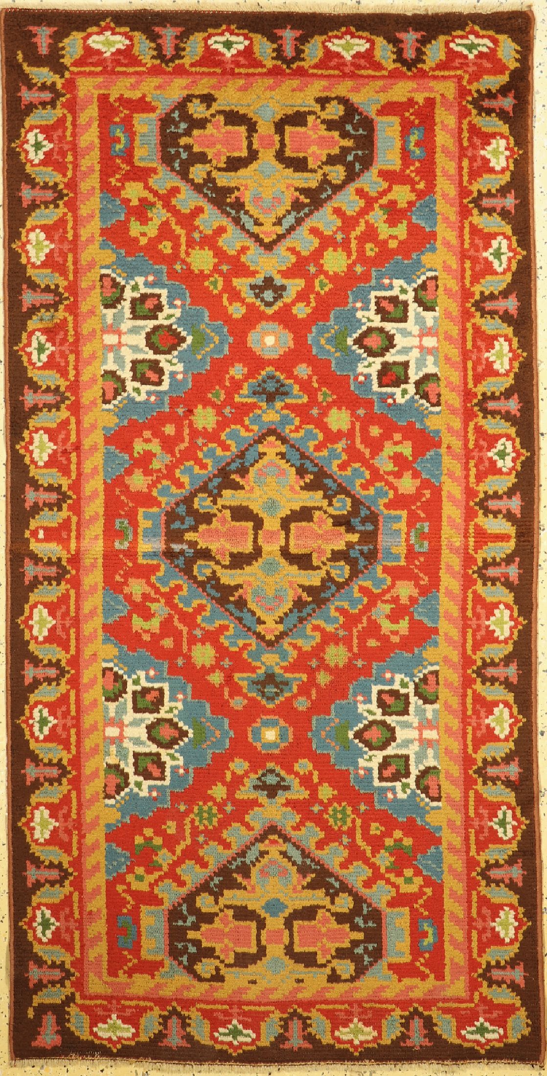 Wollteppich, Europa, um 1960, Wolle auf Baumwolle, ca. 197 x 100 cm, EHZ: 2