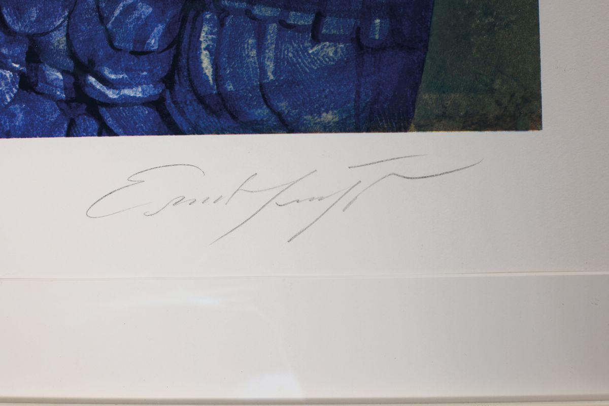 Detail a: Ernst Fuchs, 1930 Wien-2015, Lohengrin, großformatige Farblithographie, rechts unten handsigniert, Motiv ca. 74x54cm, PP, u.Gl., R. ca. 100x78cm