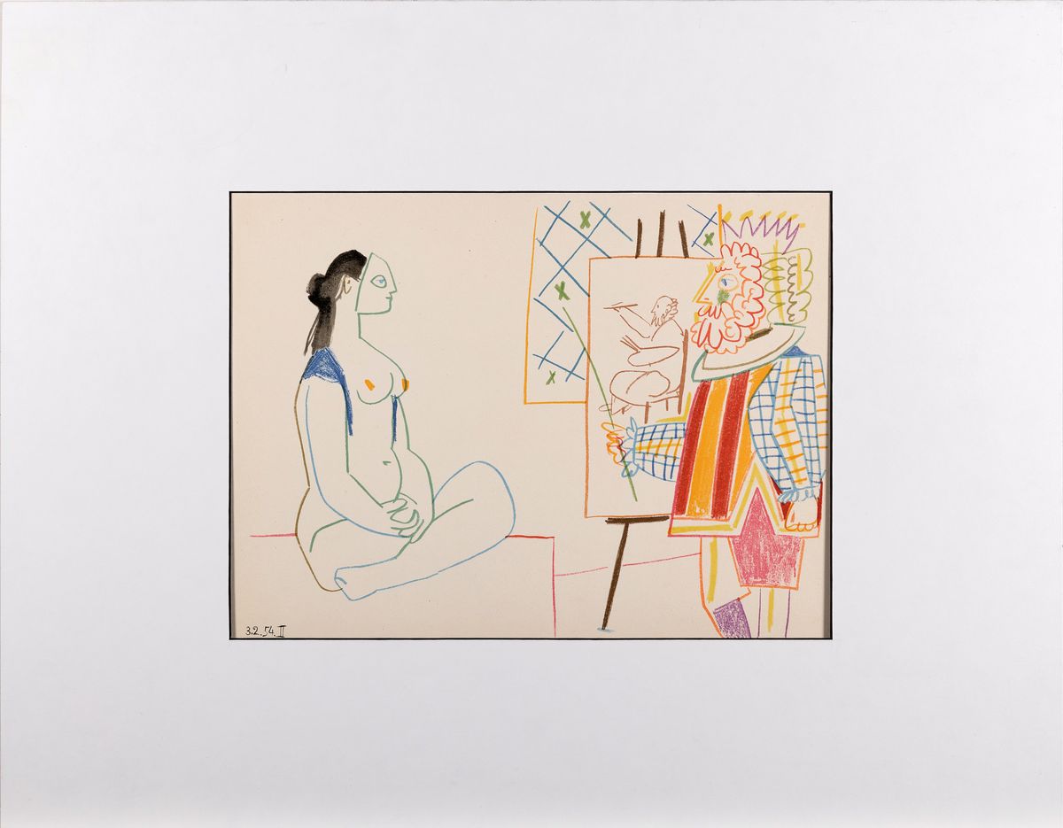 Detail k: Pablo Picasso, 1881-1973, Farblithographie aus Verve, Mourlot Paris 1954, ca. 24x32cm, PP, ca. 47x60cm