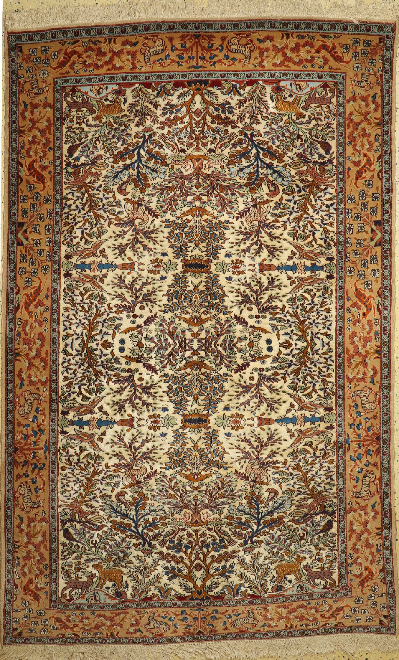 Ghom Kork(Seidengrund), Persien, um 1960, Korkwolle mit Seide, ca. 263 x 166 cm, EHZ: 1-2(kleiner Fleck)