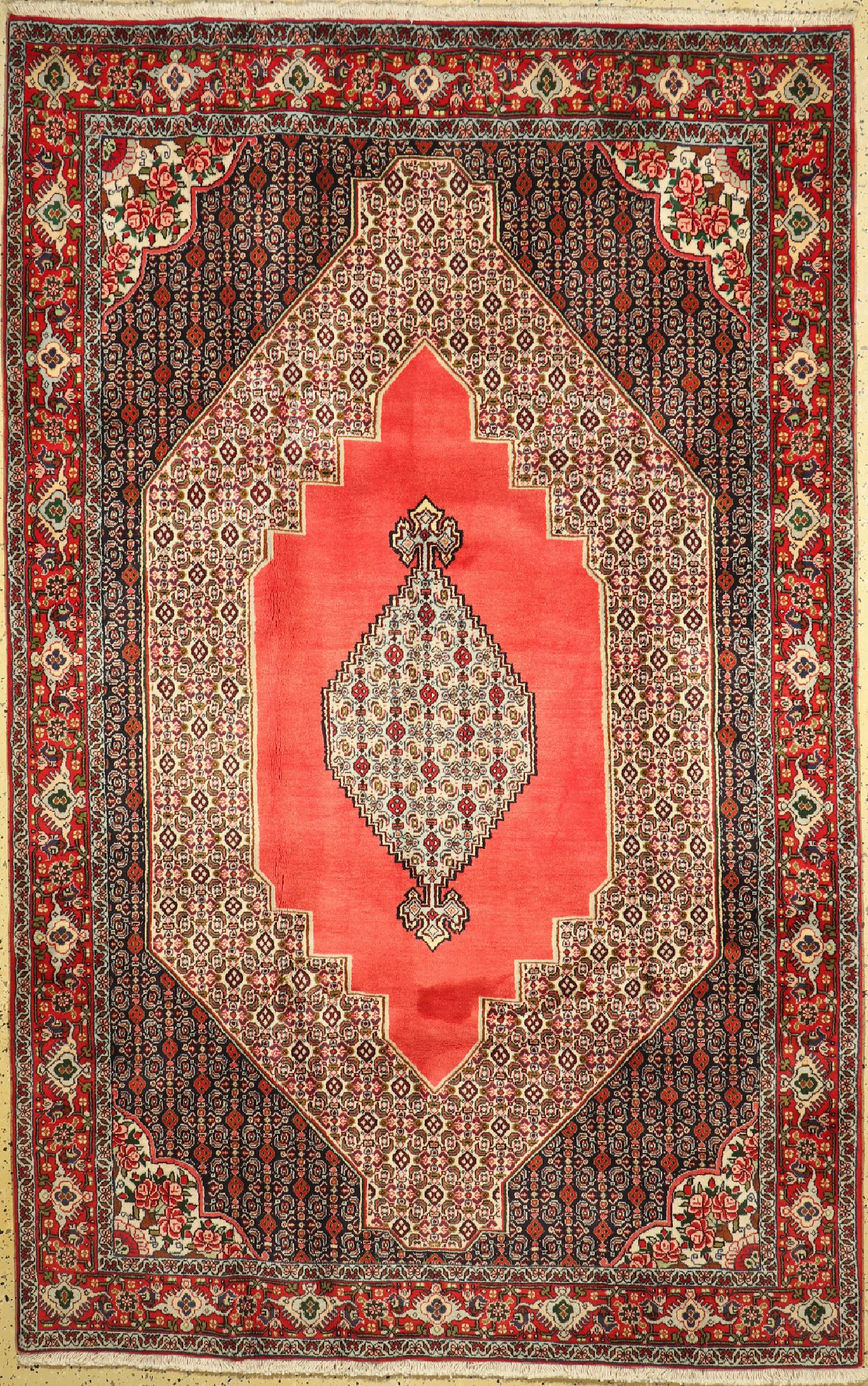 Senneh Kork, Persien, ca. 40 Jahre, Korkwolle auf Baumwolle, ca. 277 x 175 cm, EHZ: 1