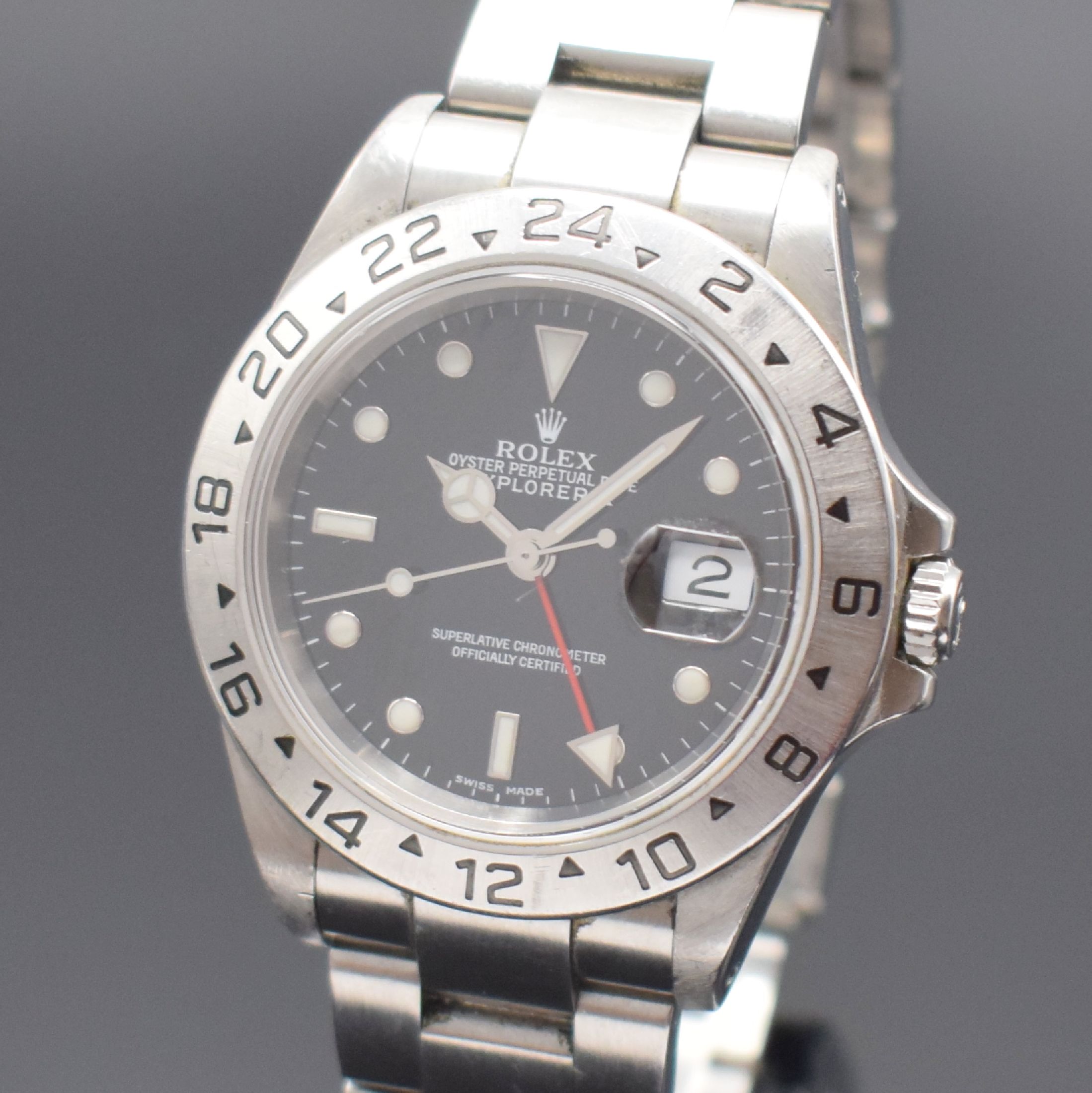 Detail a: ROLEX Herrenarmbanduhr Oyster Perpetual Date Explorer II Referenz 16570, Automatik, K-Serie, LC 100, Chronometer der Superlative in Edelstahl inkl. ...
