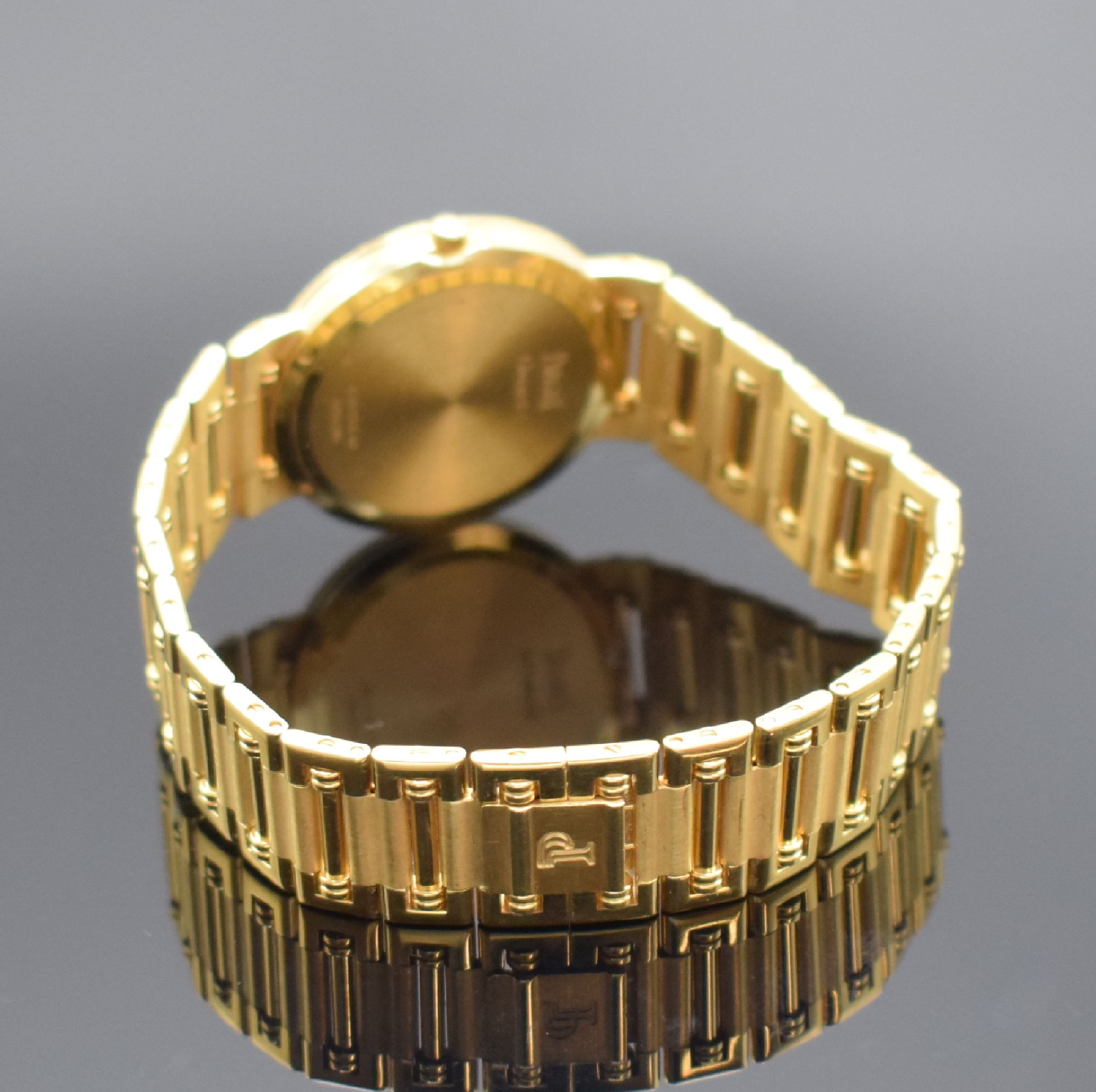 Detail b: PIAGET Dancer Herrenarmbanduhr in GG 750/000 Referenz 15123 K 81, Schweiz um 1996, quarz, 2-teil. Geh., Boden 4-fach verschr., Glieder-band m. ...