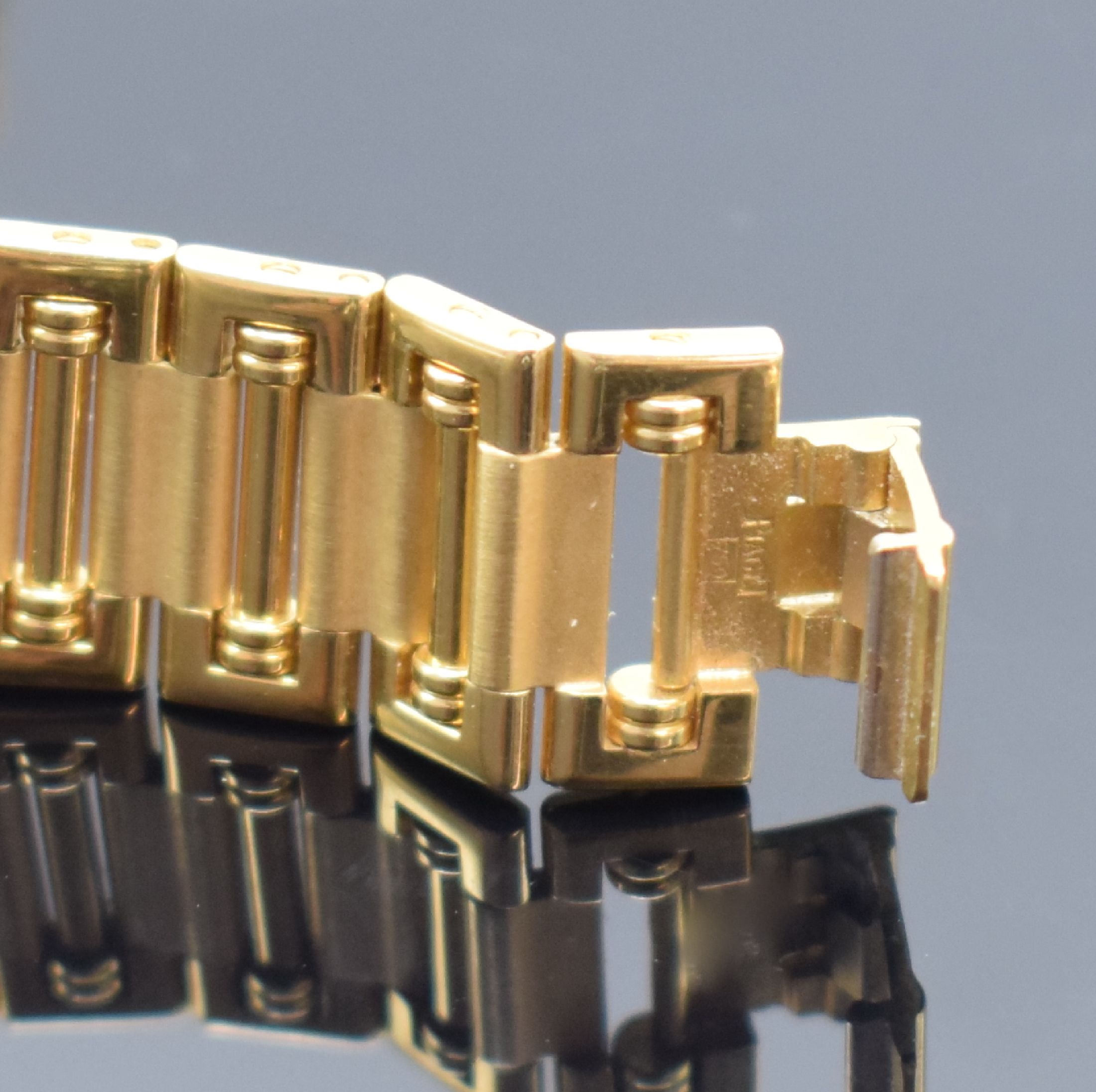 Detail c: PIAGET Dancer Herrenarmbanduhr in GG 750/000 Referenz 15123 K 81, Schweiz um 1996, quarz, 2-teil. Geh., Boden 4-fach verschr., Glieder-band m. ...