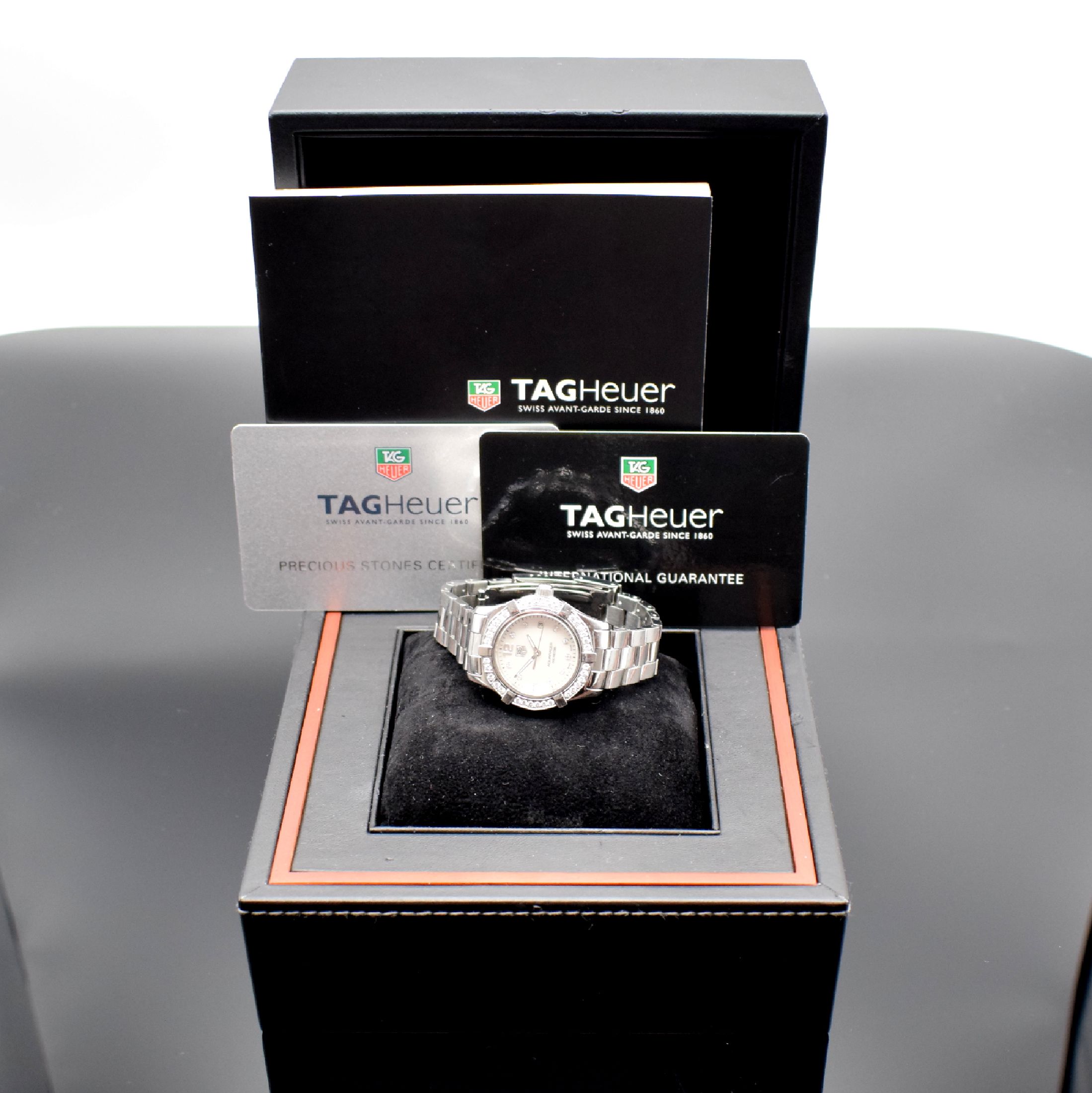 Detail e: TAG HEUER Damenarmbanduhr Aquaracer Lady Referenz WAF1416.BA0813, quarz, Edelstahlgeh. inkl. Gliederband m. Faltschl., eins. drehb. Lünette wie ...