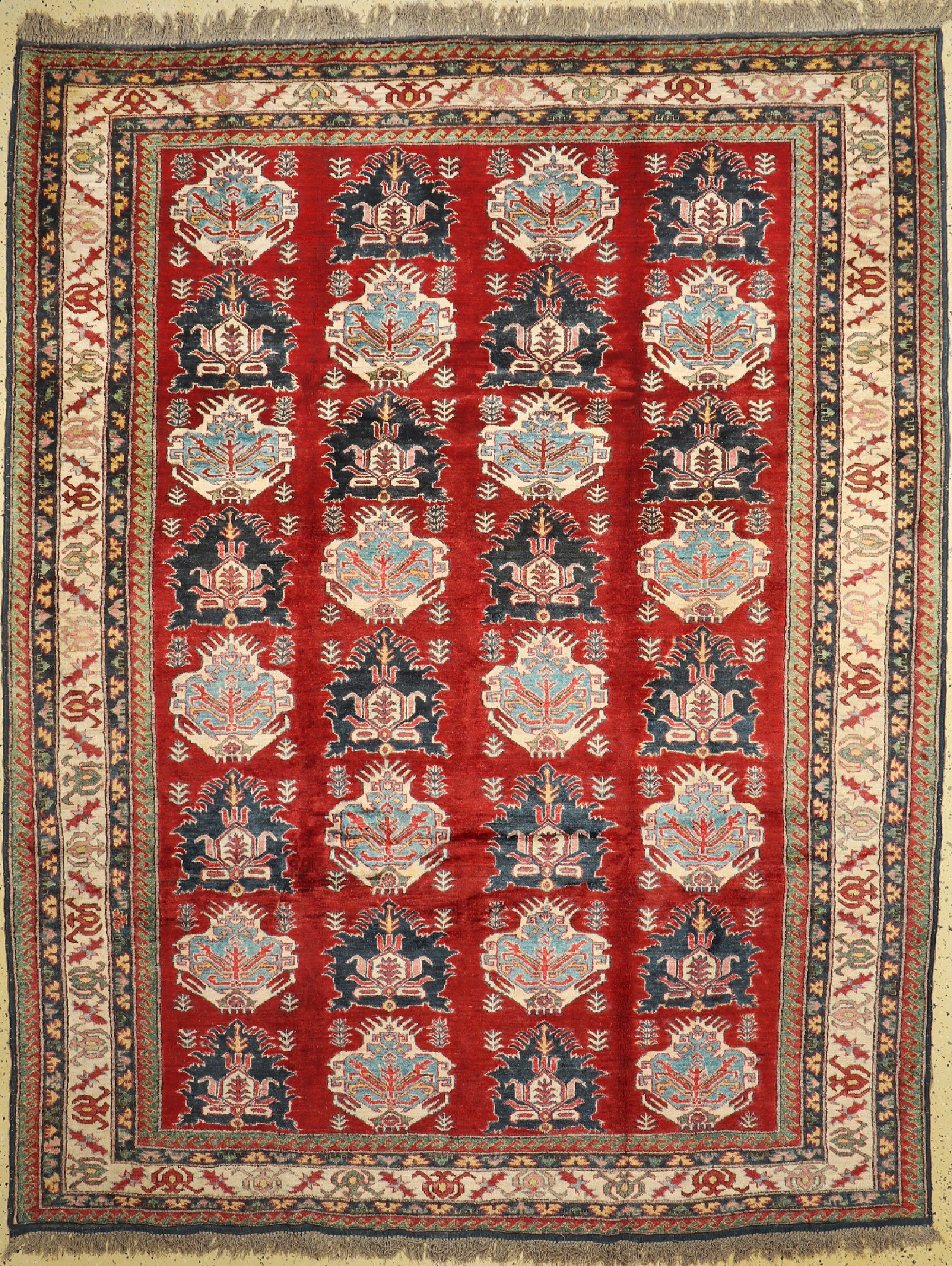 Kazak neugeknüpft, Pakistan, ca. 30 Jahre, Wolle auf Wolle, ca. 297 x 232 cm, EHZ: 1-2