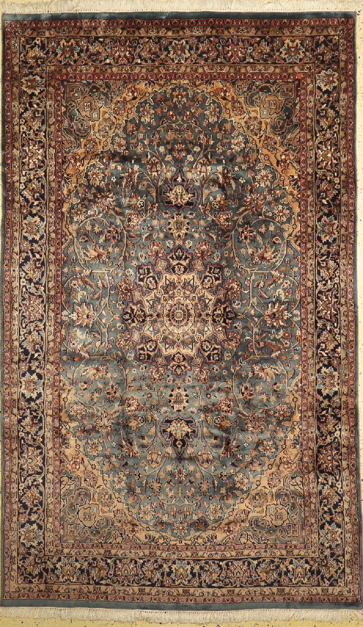 Sarogh Kork fein, Indien, ca. 30 Jahre, Korkwolle auf Baumwolle, ca. 311 x 186 cm, EHZ: 1-2(gereinigt).