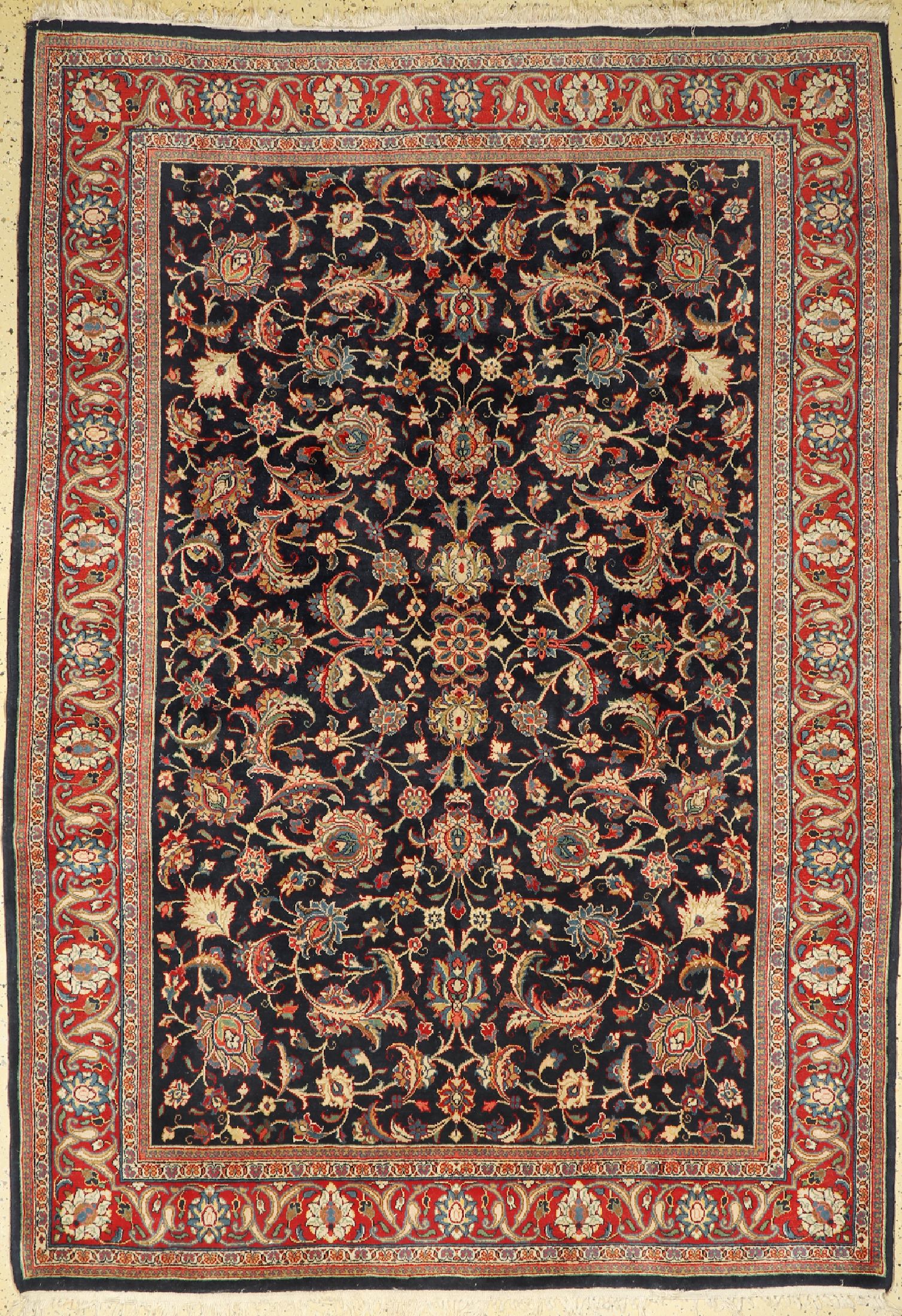 Sarogh Kork fein, Persien, ca. 50 Jahre, Korkwolle auf Baumwolle, ca. 263 x 184 cm, EHZ: 1-2