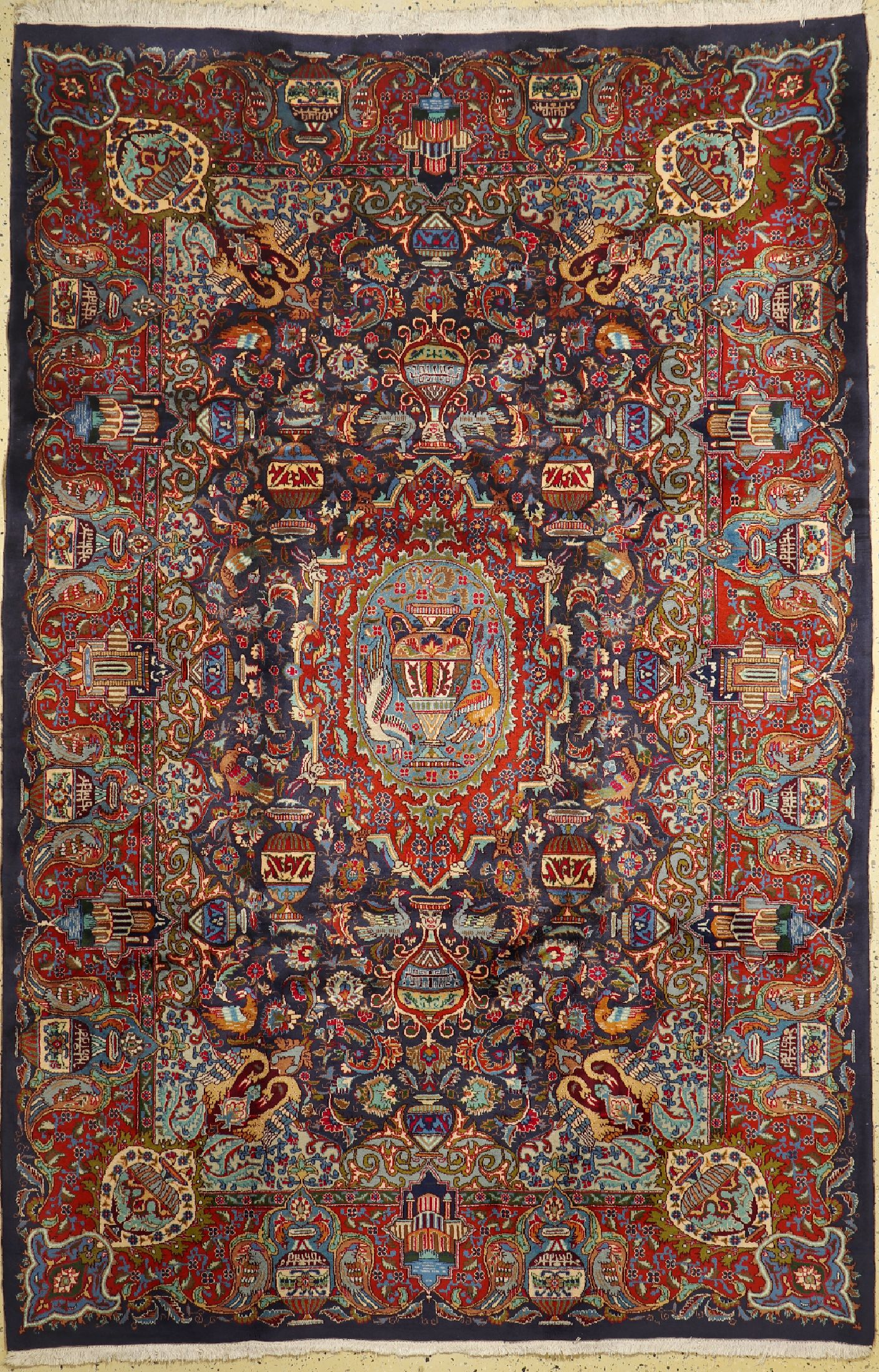 Kaschmar Kork fein, Persien, ca. 40 Jahre, Korkwolle auf Baumwolle, ca. 305 x 200 cm, EHZ: 1